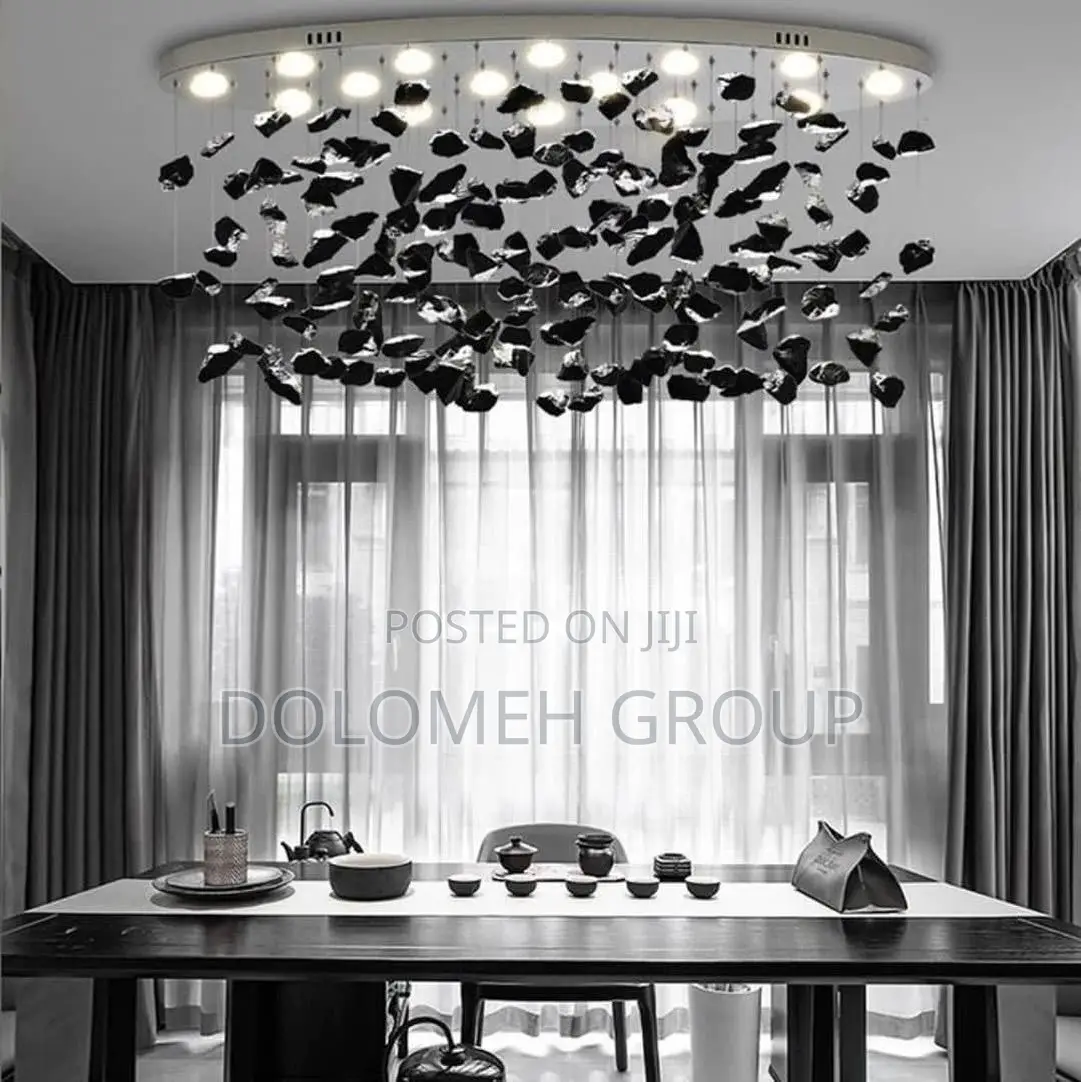 Nordic Crystal Leaf Pebble Chandelier