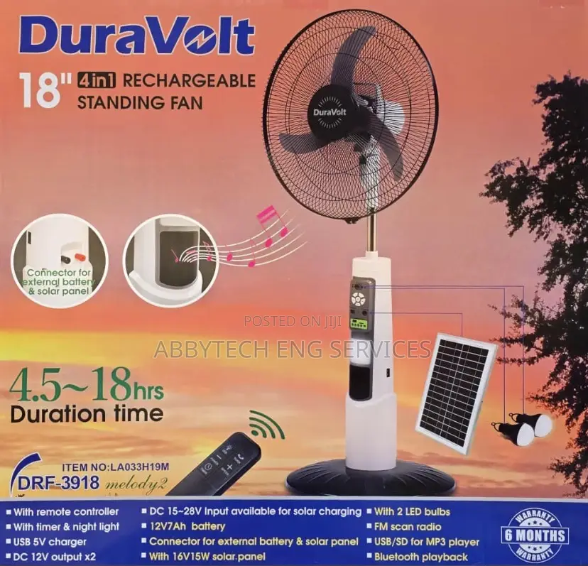 16” Dura Volt Rechargeable Fan