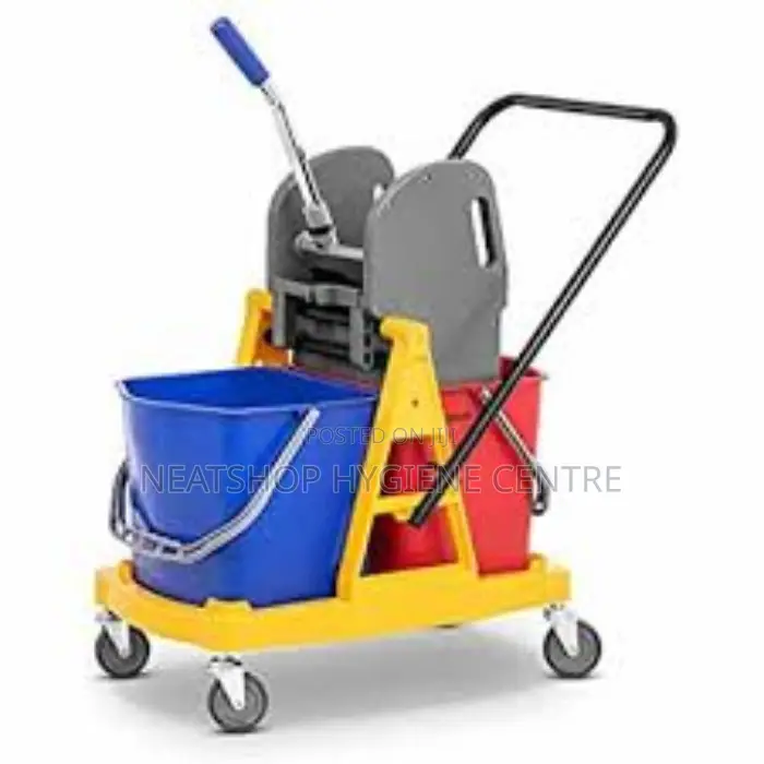 Double Mop Bucket Trolley With Wringer