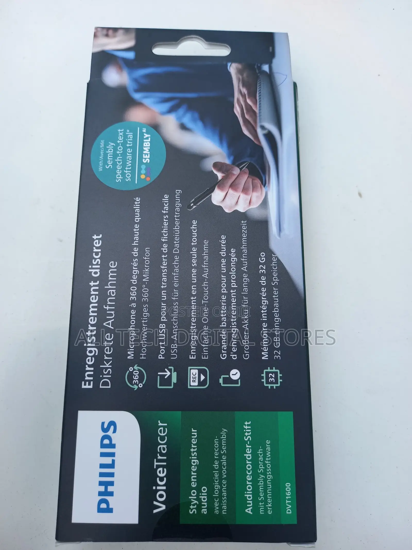 Philips Voice Tracer Audio Recorder Pen With Speech-to-Text Cloud Soft