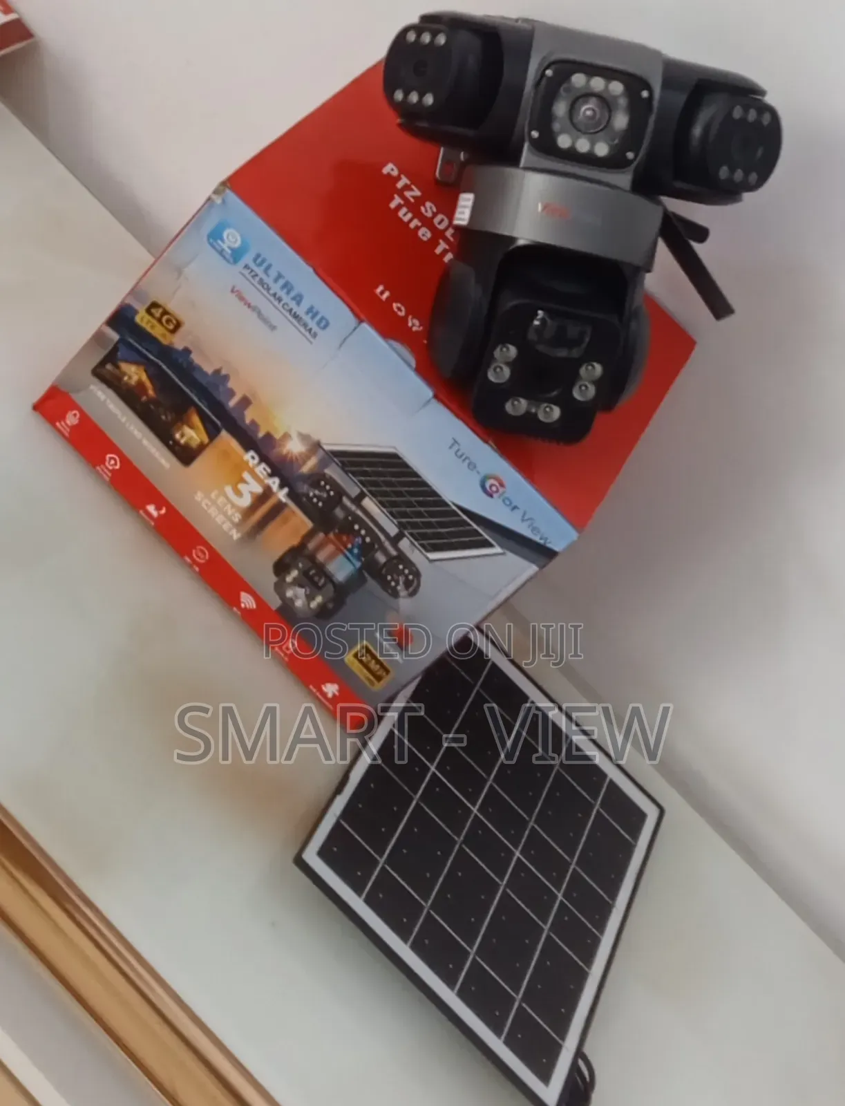Triple Lens PTZ CCTV Solar Powered Cameras