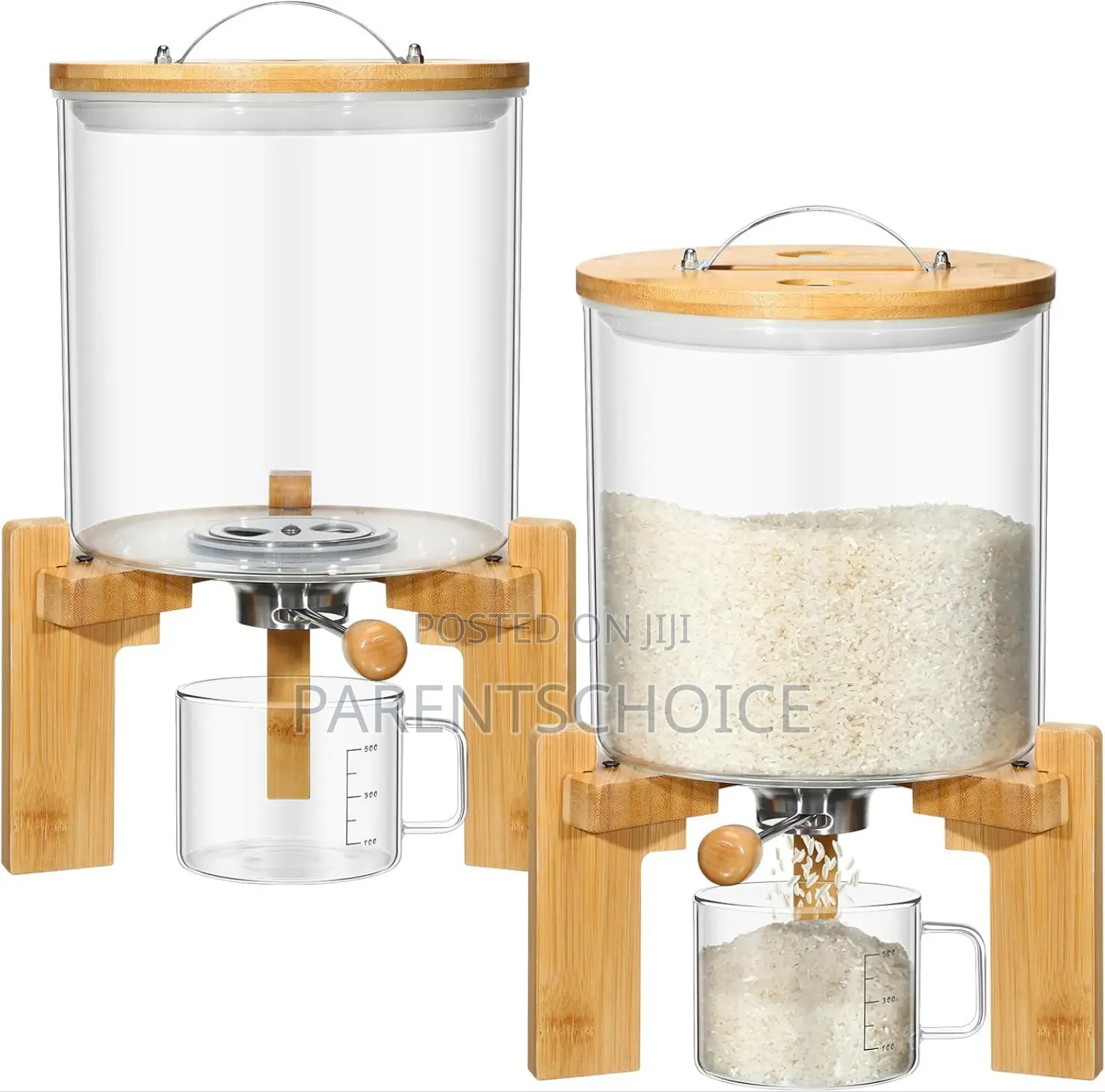 Rice Dispenser, Food Storage Containers, Glass Grain Container 5l/8l