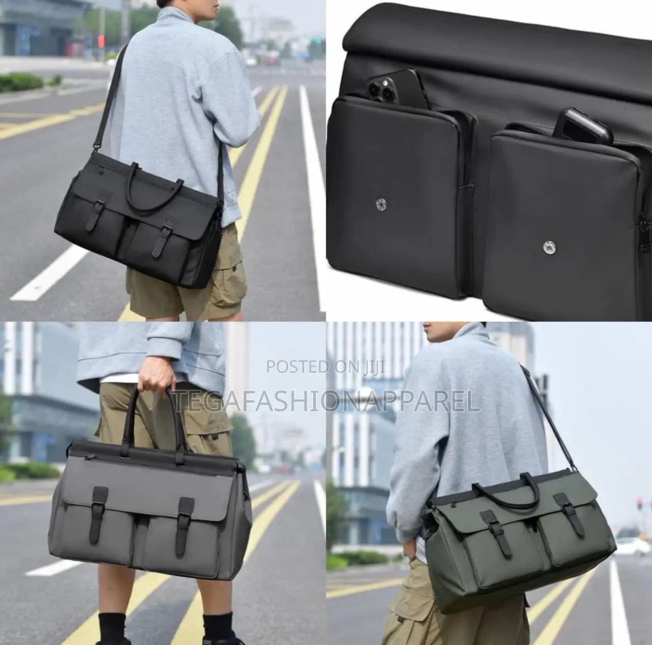Plain Leather Duffle Bag