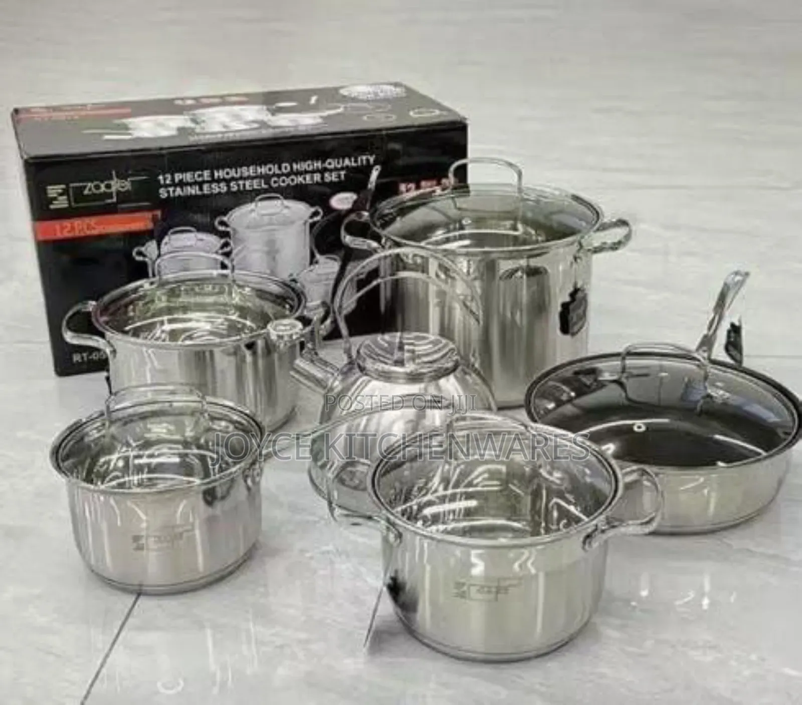12pcs Stainless Steel Pot