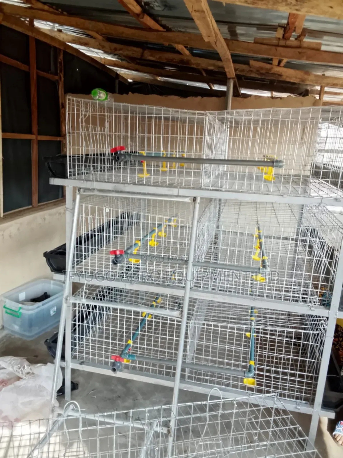 Local H Type Galvanized 96 Birds Capacity Battery Cages