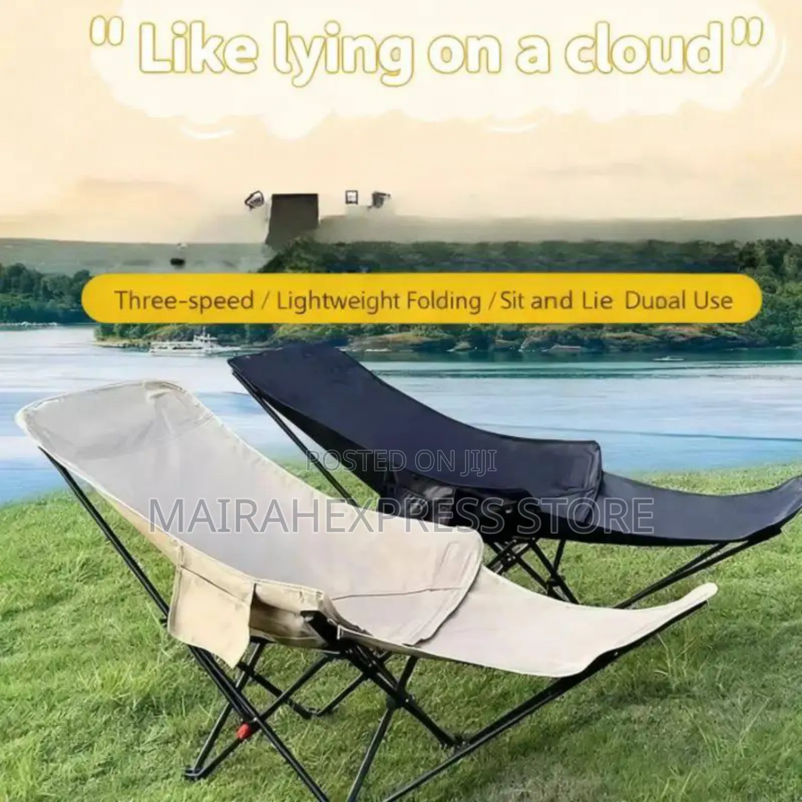 2in1 Sit or Lie Folding Camping Chair T361