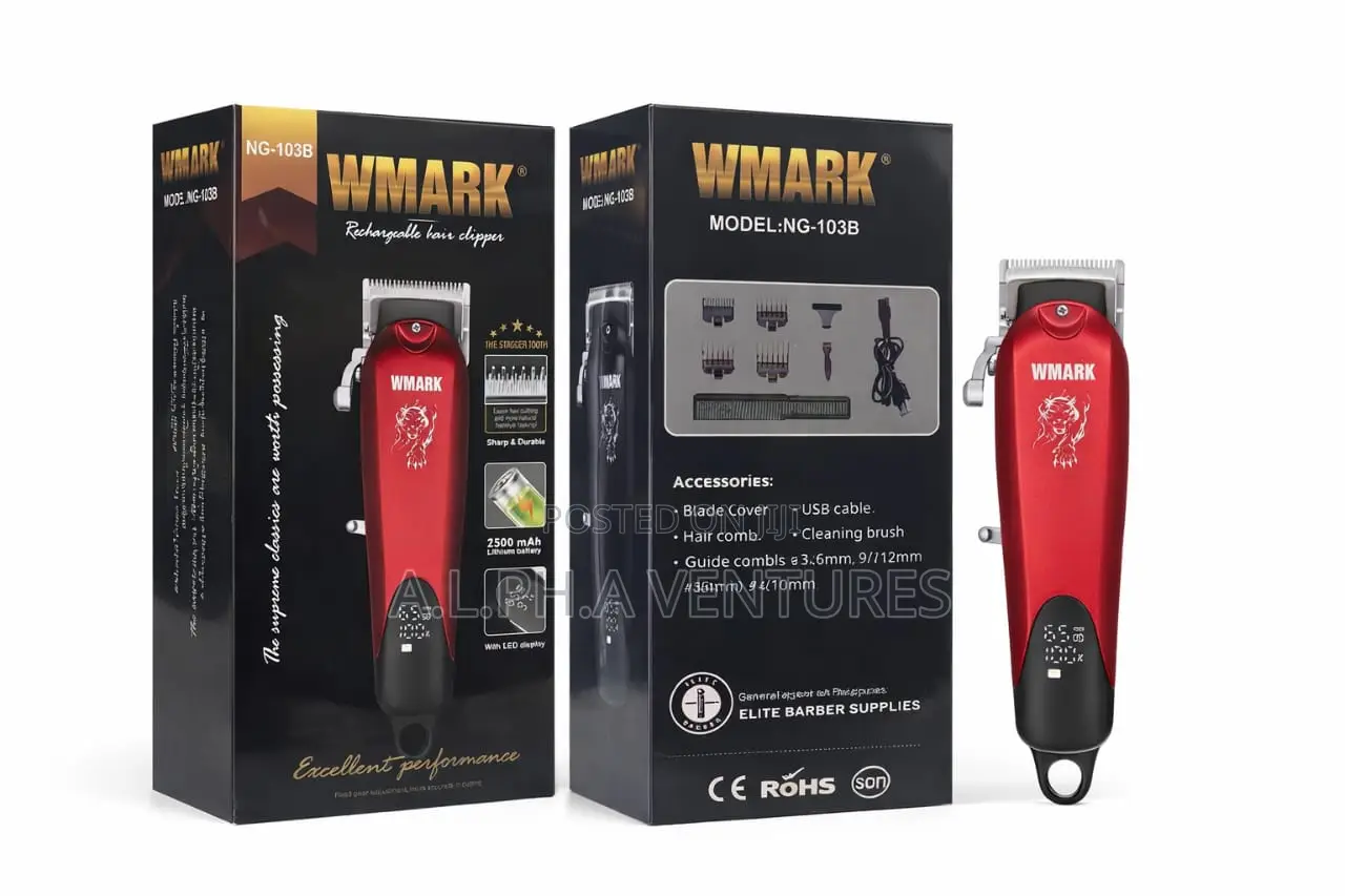 Wmark Ng-103b Professional Rechargeable Hair Clipper – 6500rpm Barber