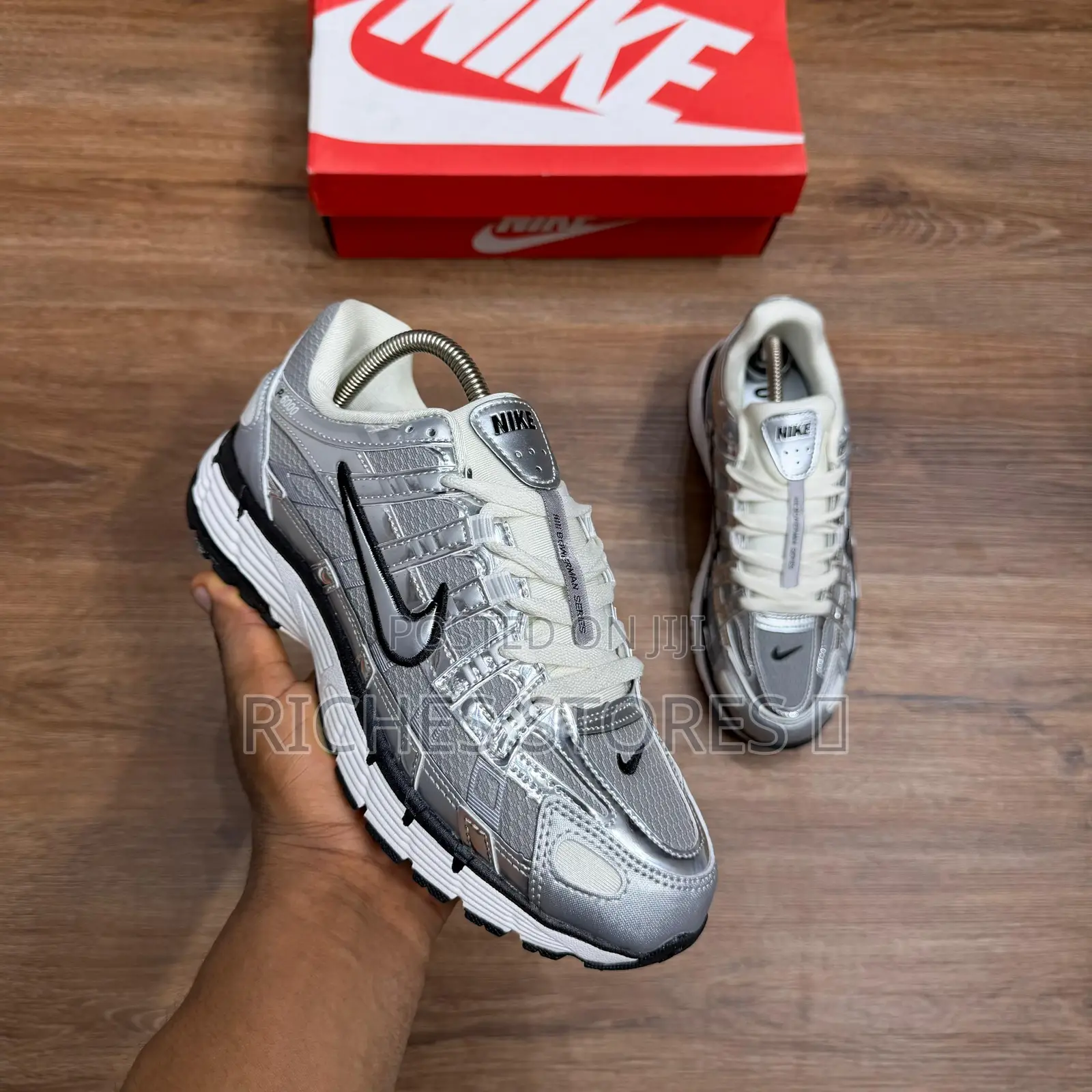 Nike P-6000 Metallic Silver Black Sneakers