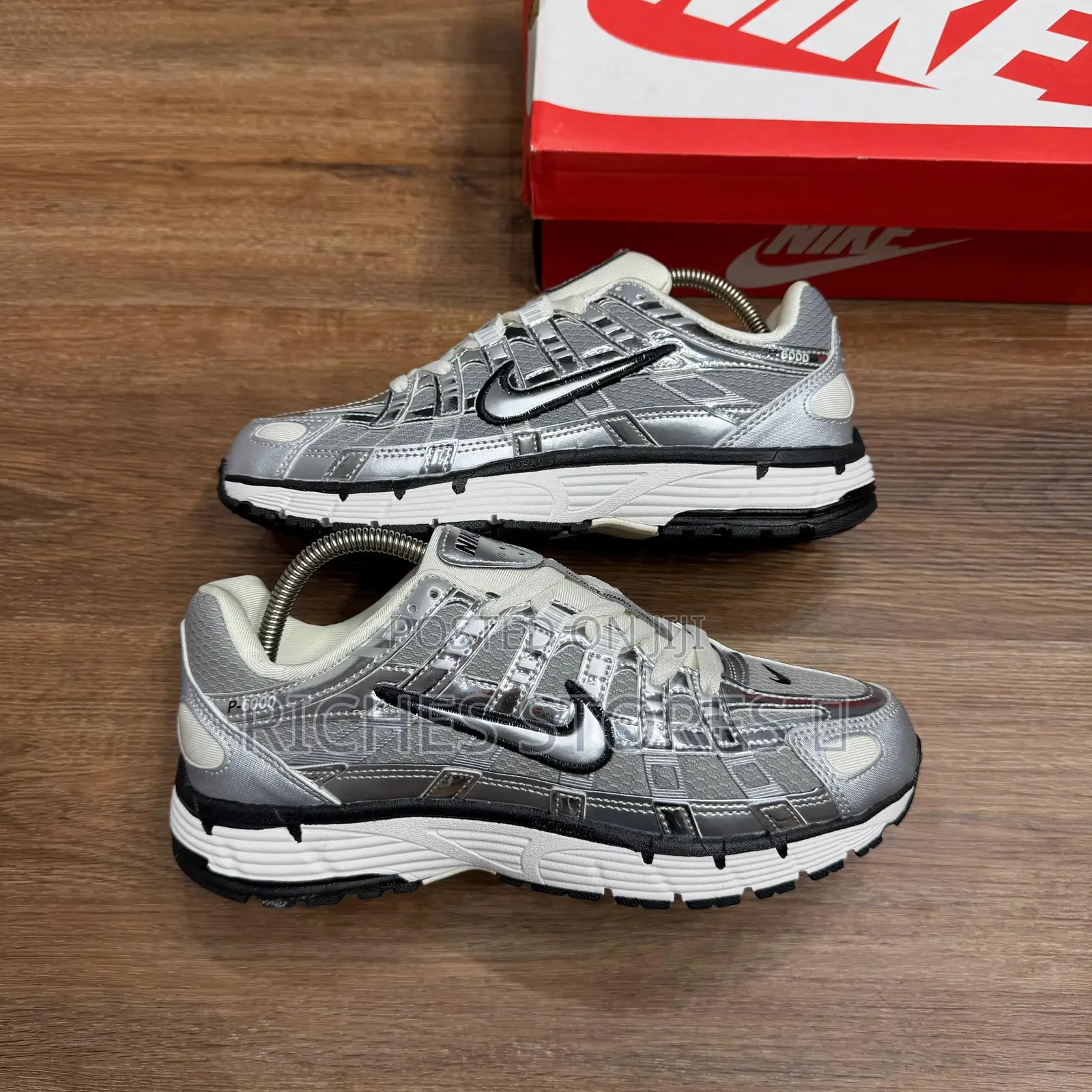Nike P-6000 Metallic Silver Black Sneakers