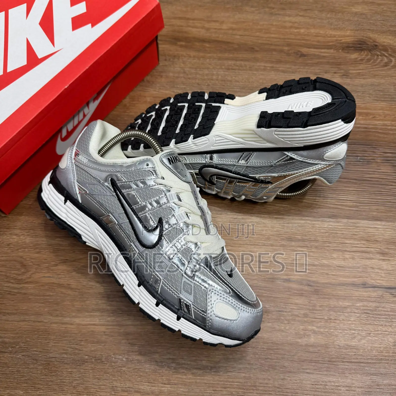 Nike P-6000 Metallic Silver Black Sneakers