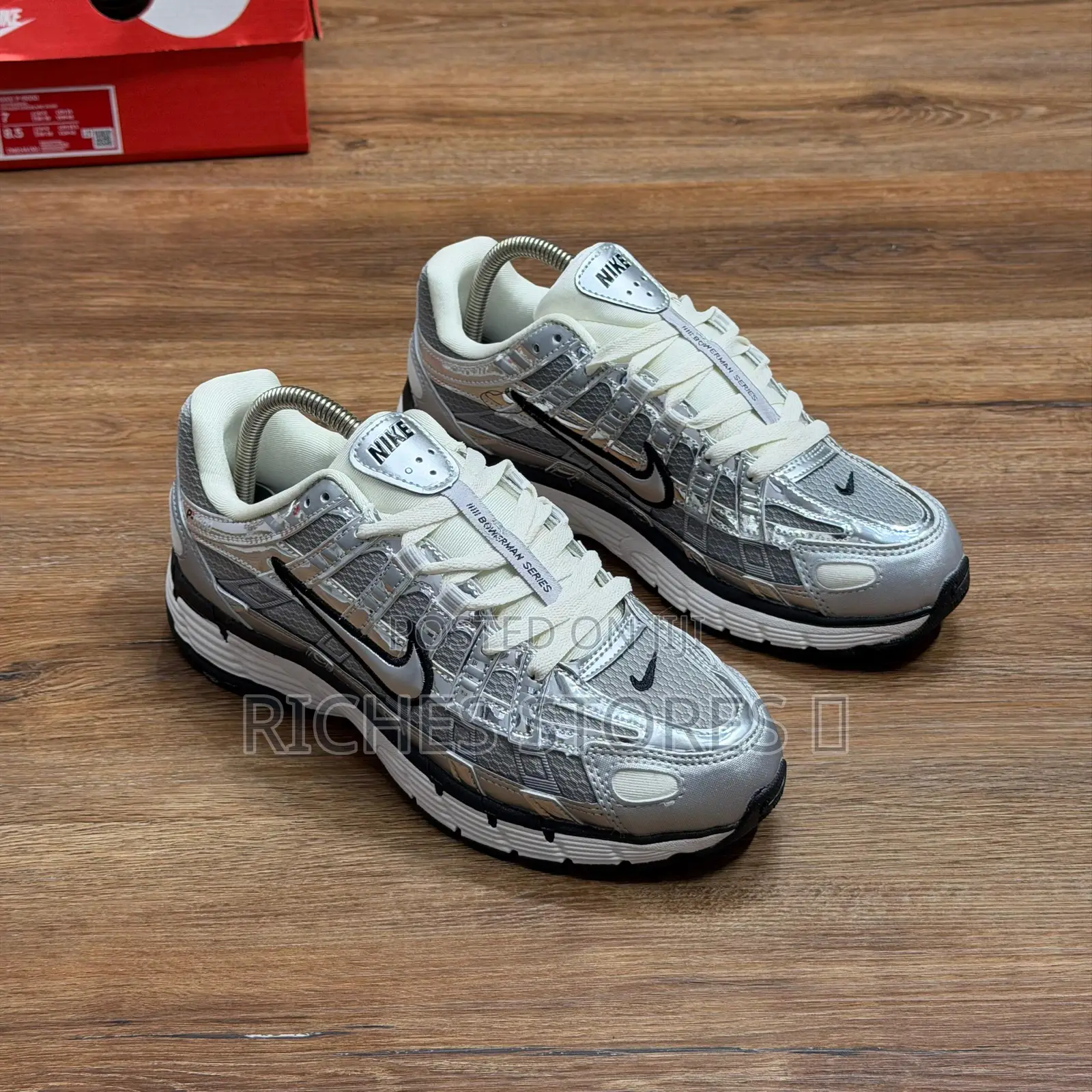 Nike P-6000 Metallic Silver Black Sneakers
