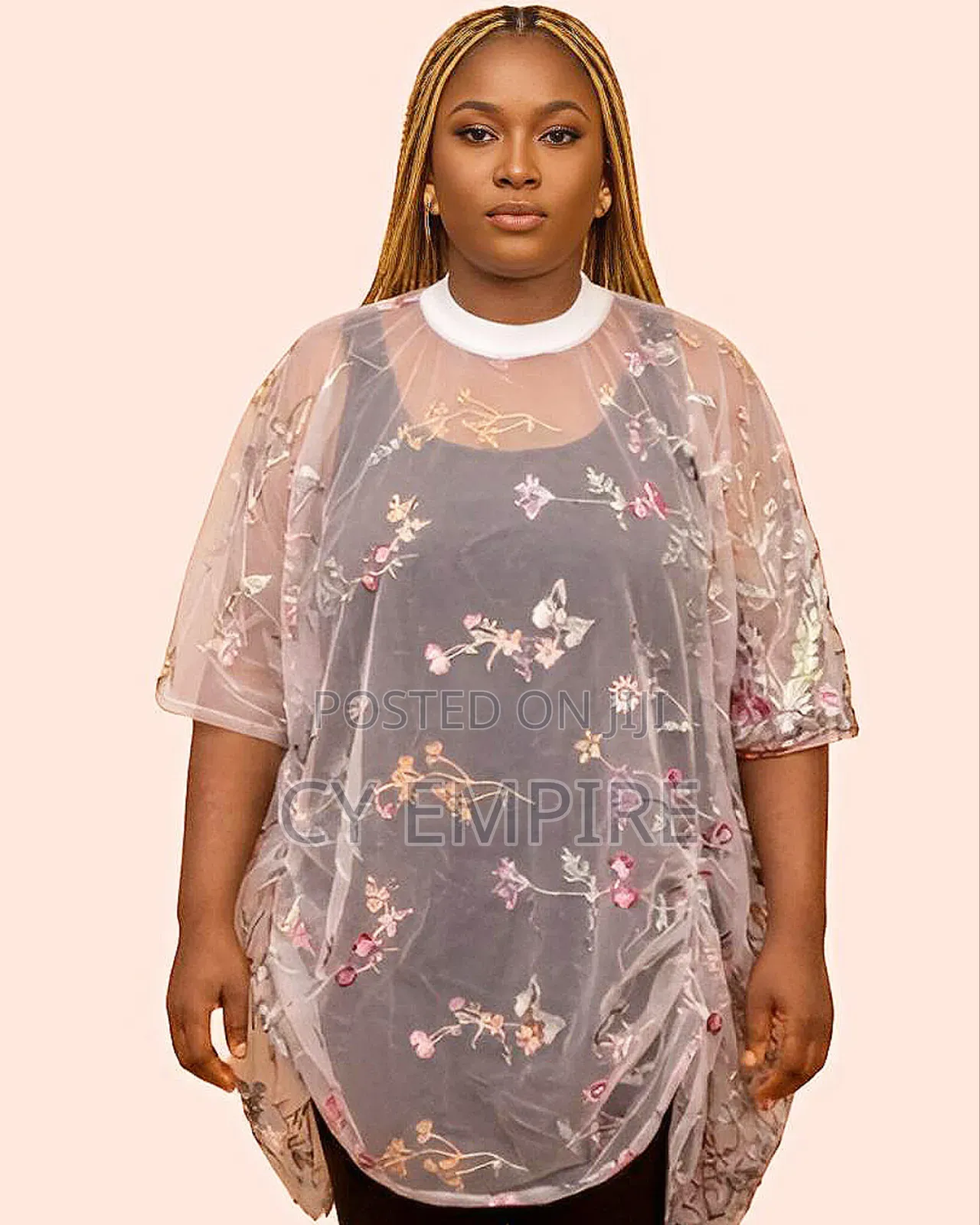 Floral Mesh Ponchotunic