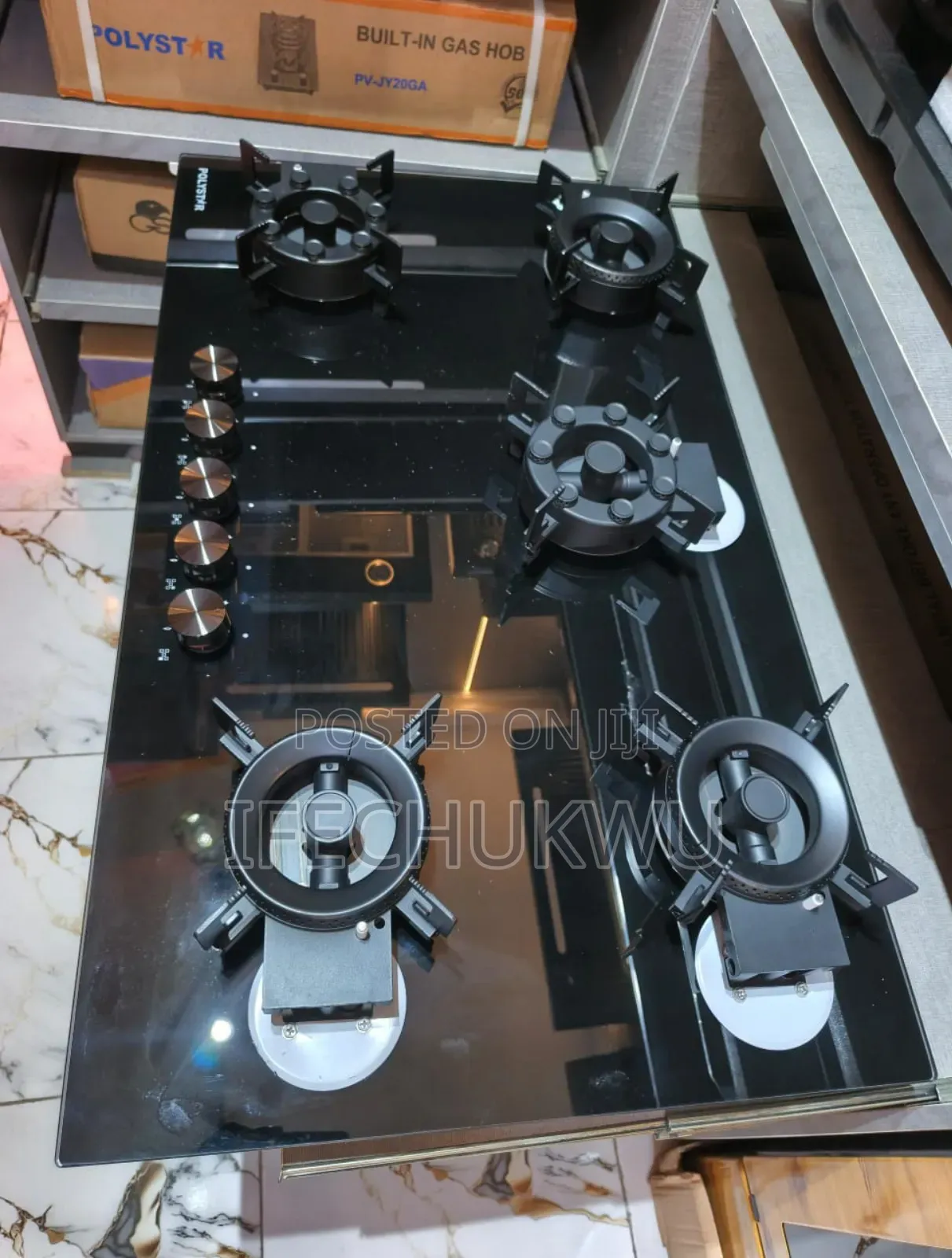 Original Polystar Inbuilt Premium Luxury Flips Up 5 Burners Gas Cooker