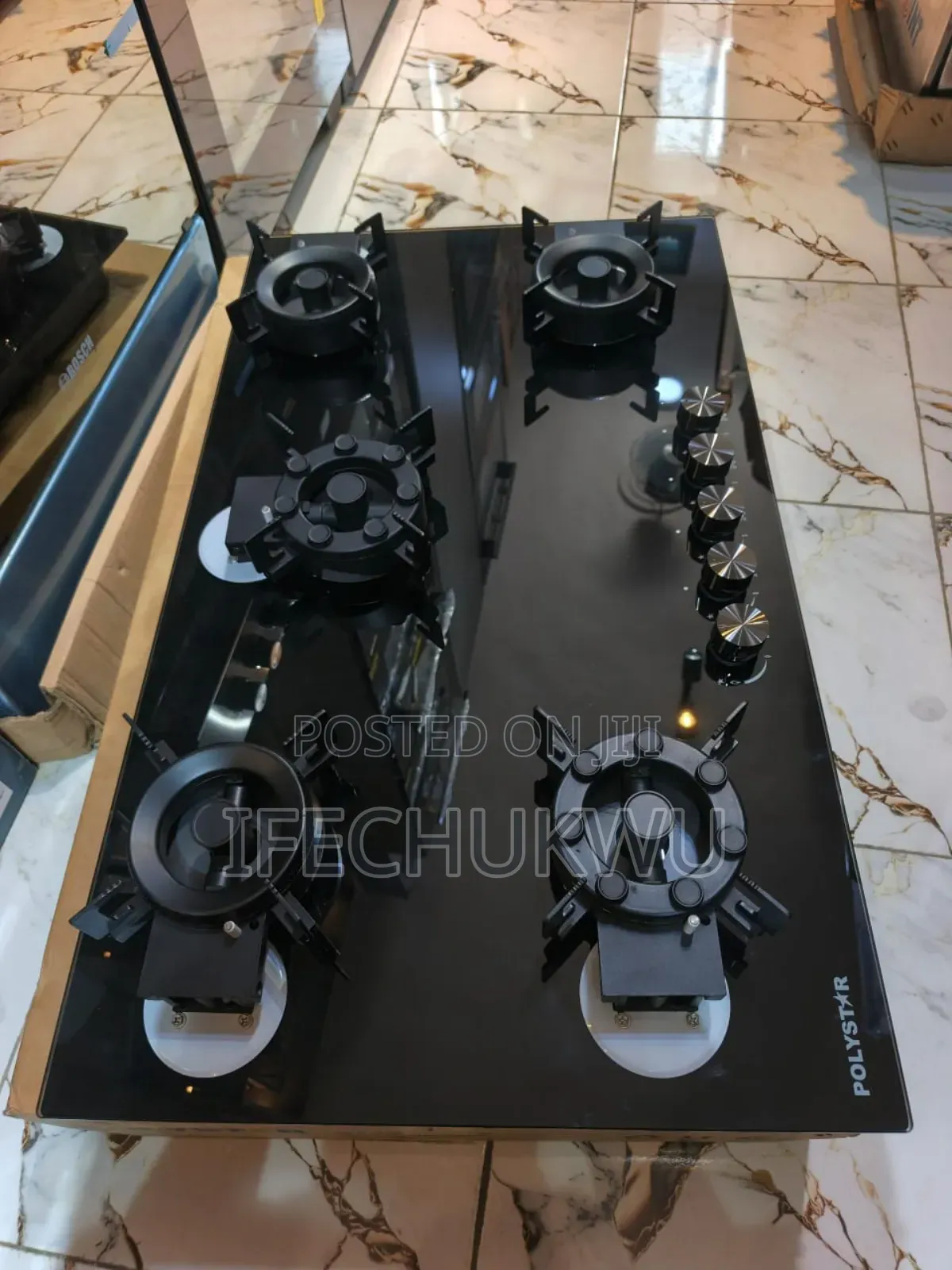 Original Polystar Inbuilt Premium Luxury Flips Up 5 Burners Gas Cooker