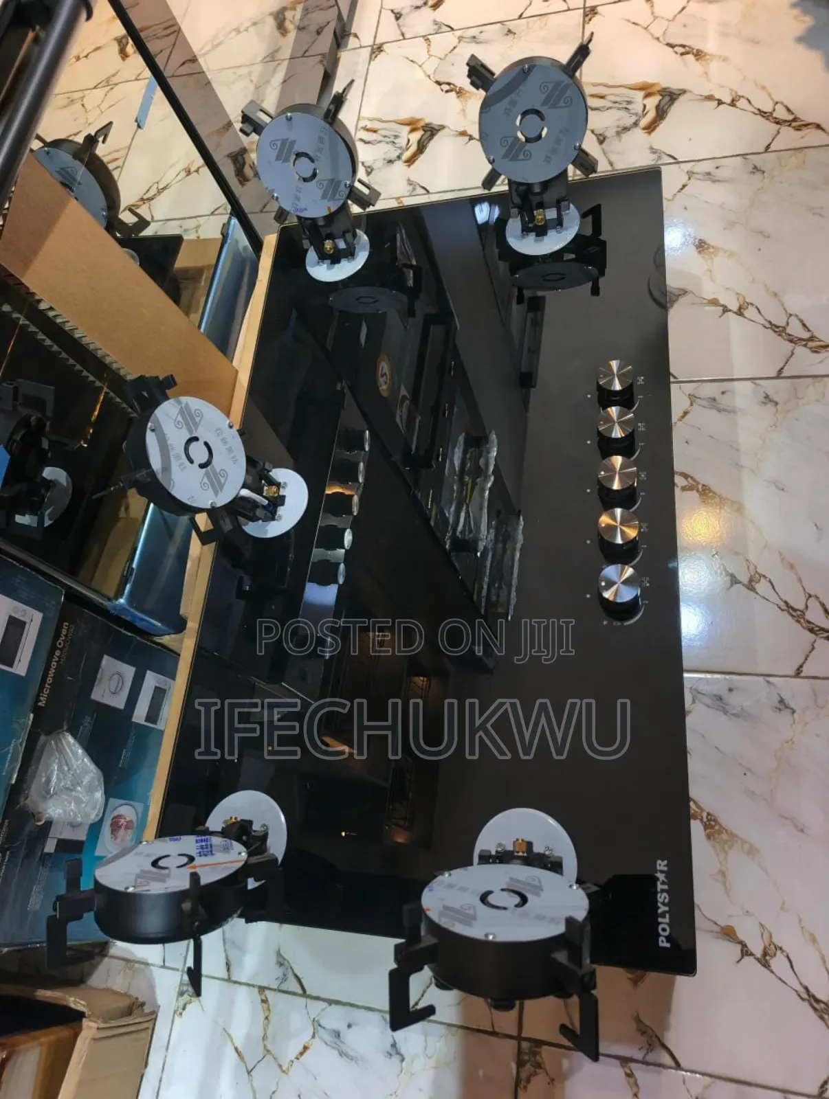 Original Polystar Inbuilt Premium Luxury Flips Up 5 Burners Gas Cooker
