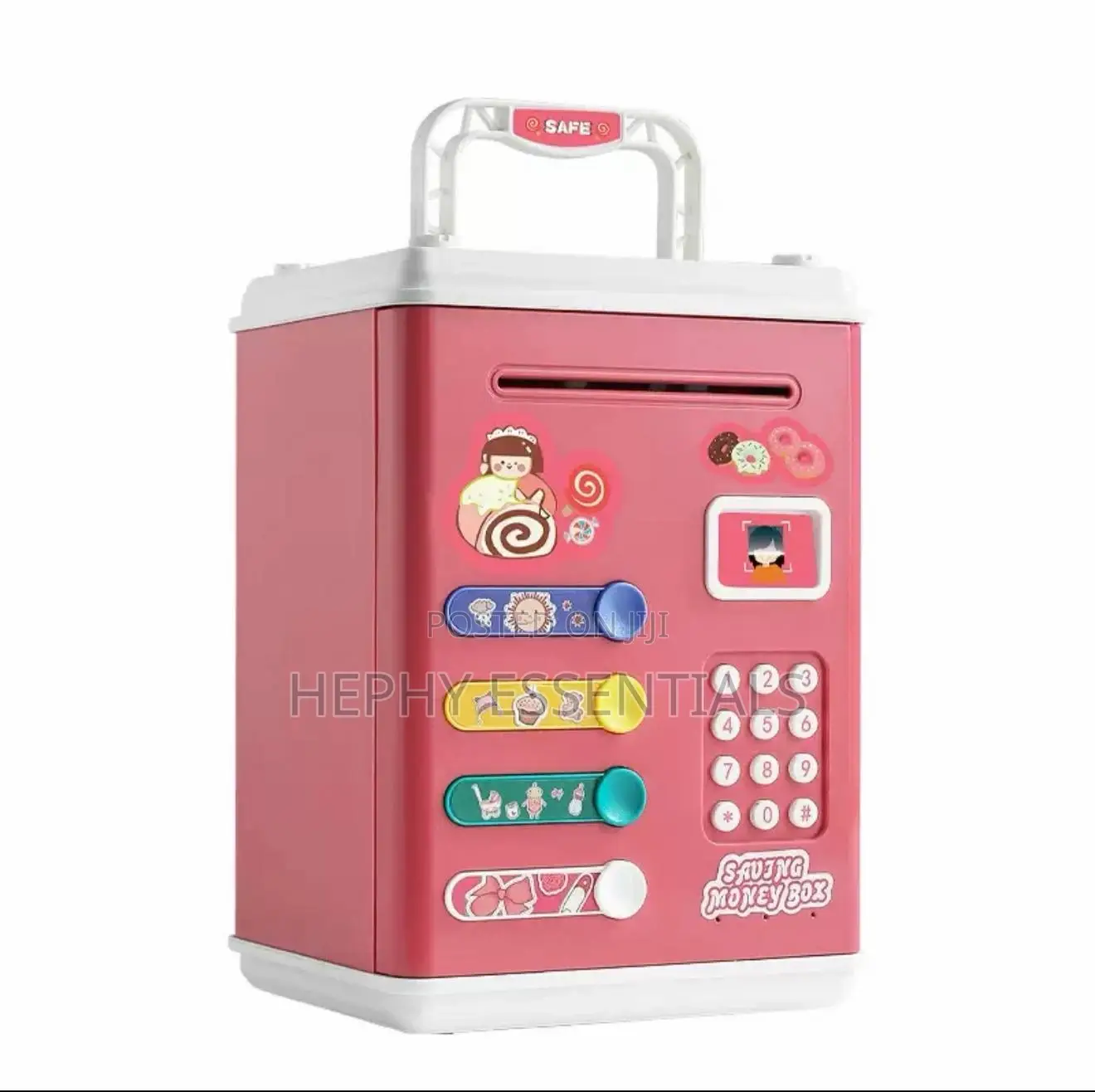Kids Fingerprint Atm Bank Money Box Financial Gift For 6-12 Year Olds