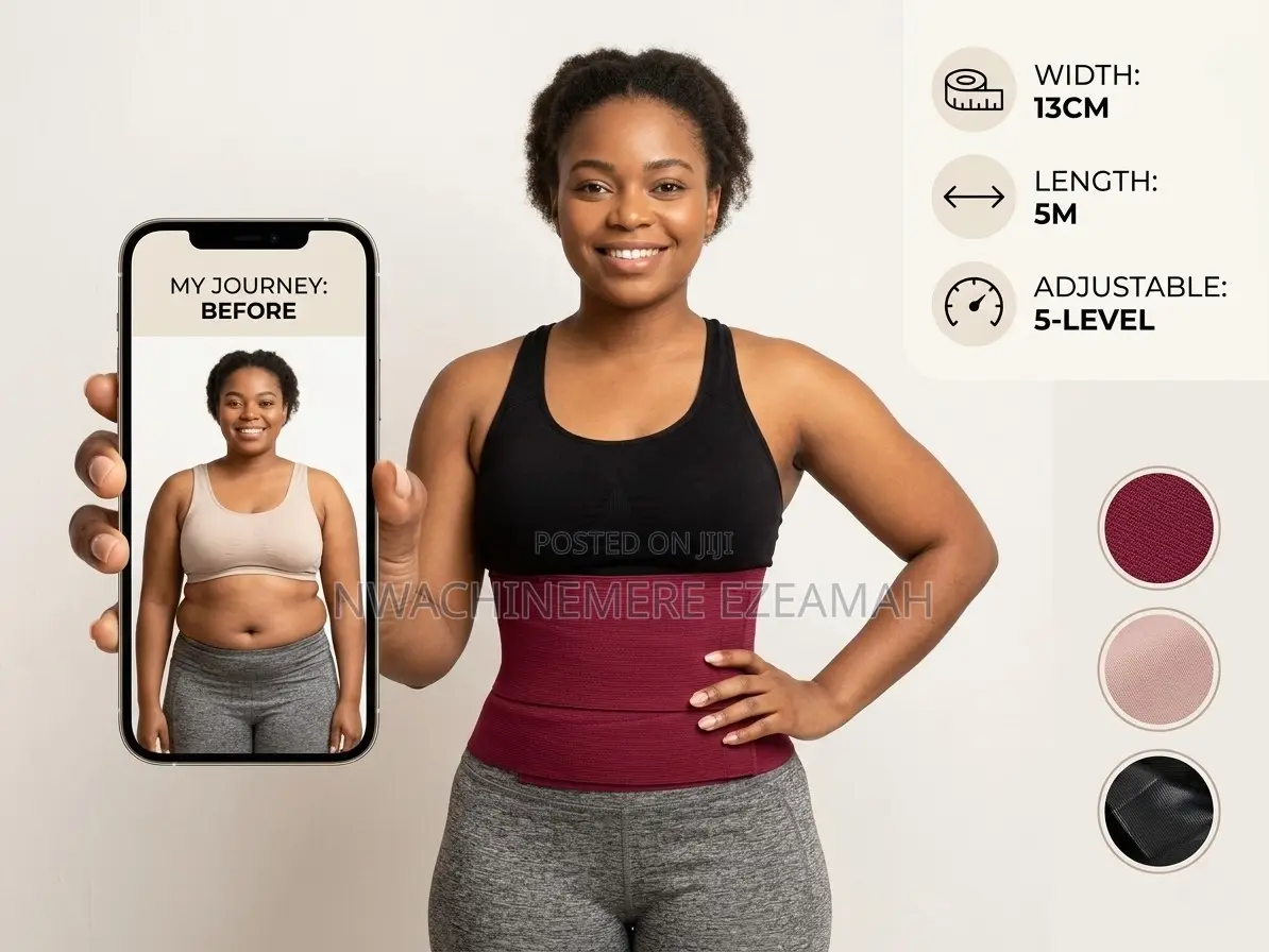 Premium 13cm Waist Trainer /5m Long.Tummy Wrap, Tummy Trimmer Belt