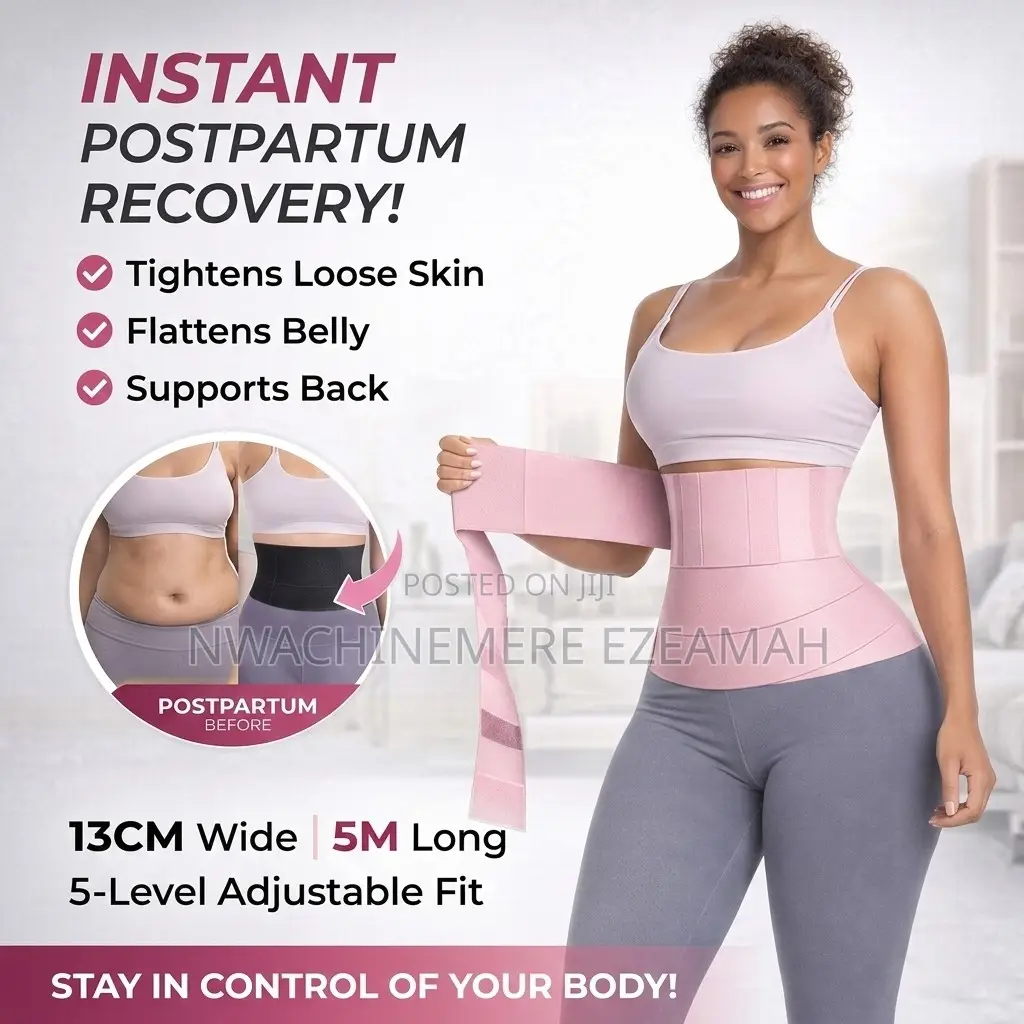 Premium 13cm Waist Trainer /5m Long.Tummy Wrap, Tummy Trimmer Belt