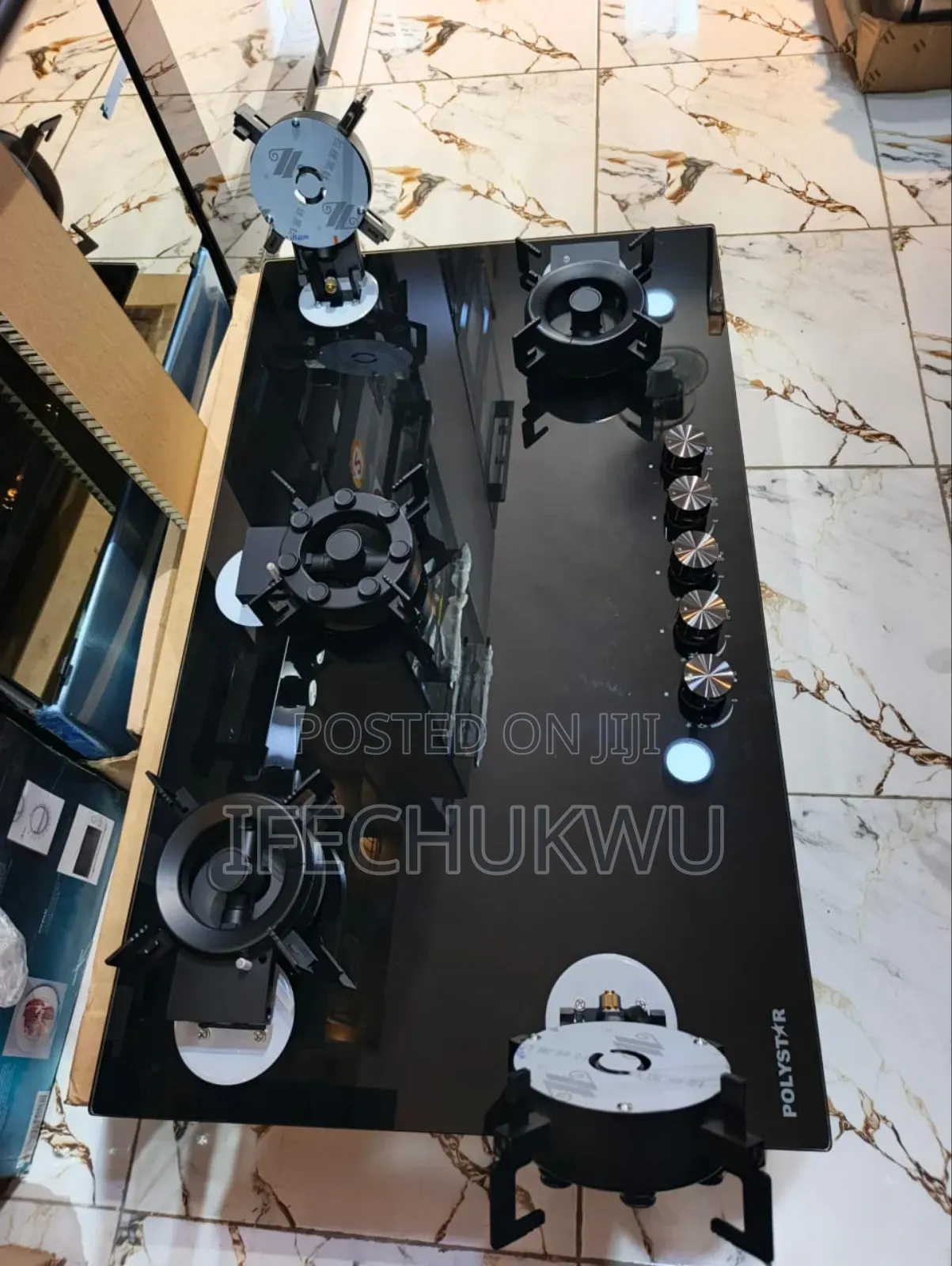 Original Polystar Built-in Premium Flips Up 5 Burners Gas Cooker Hob