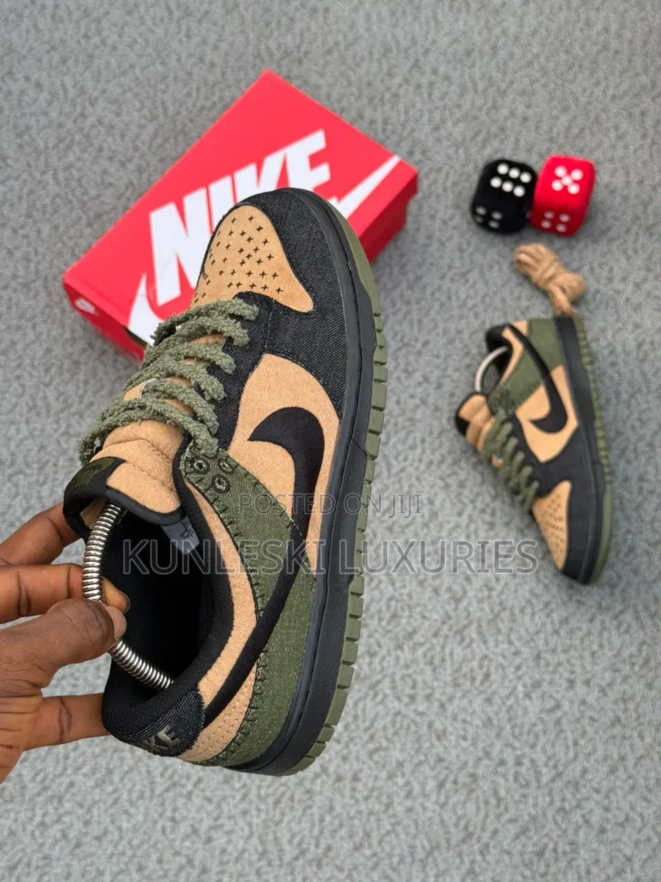 Original Nike Dunk Low Retro Camo Olive Sneakers