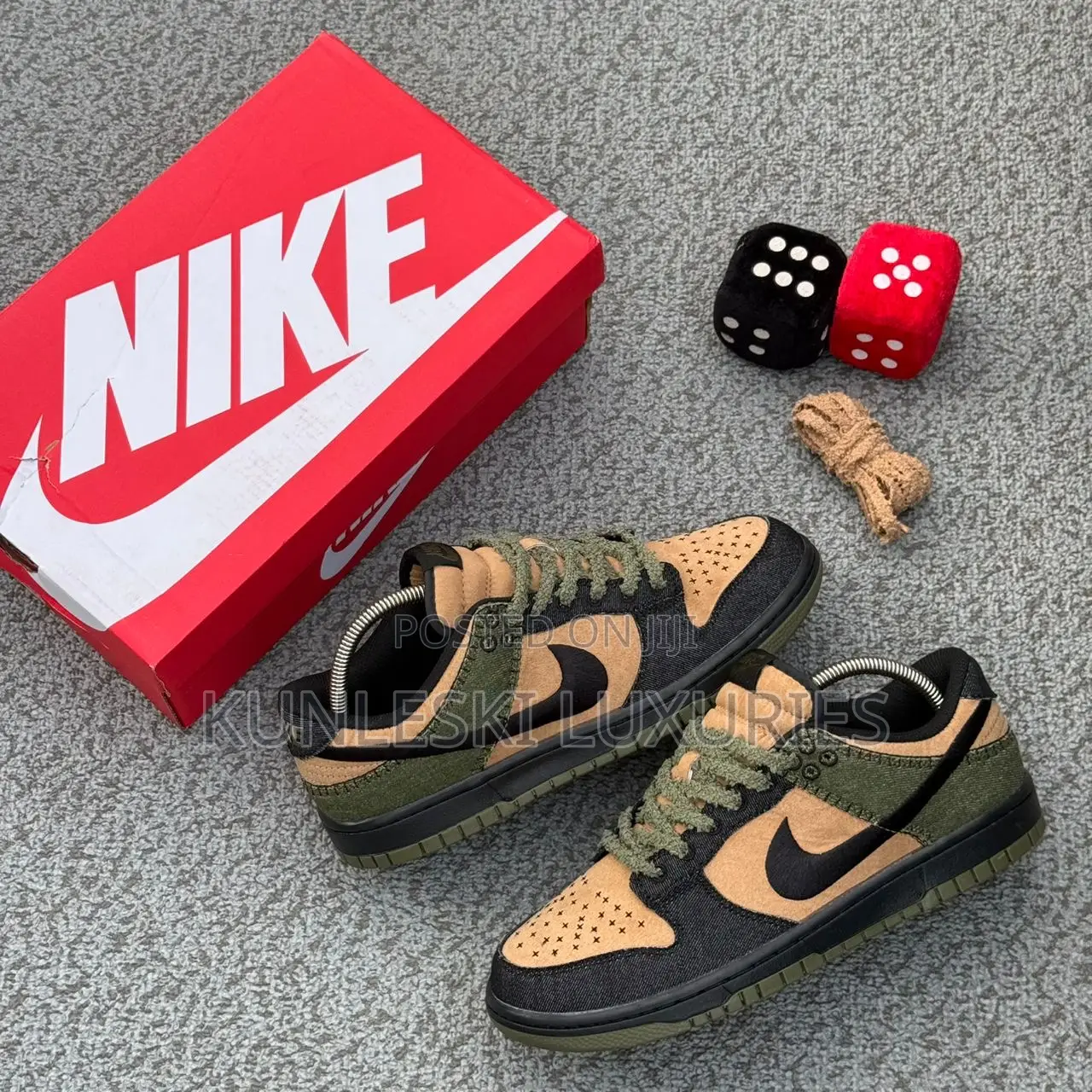 Original Nike Dunk Low Retro Camo Olive Sneakers