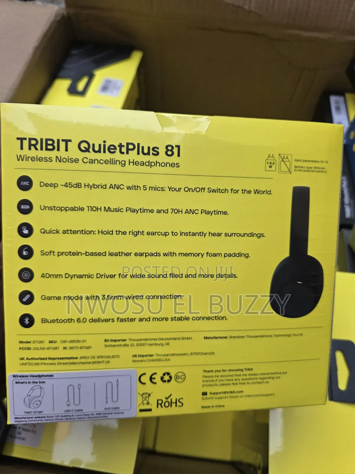 Tribit Quietplus 81 Wireless Noise-Cancelling Headphones