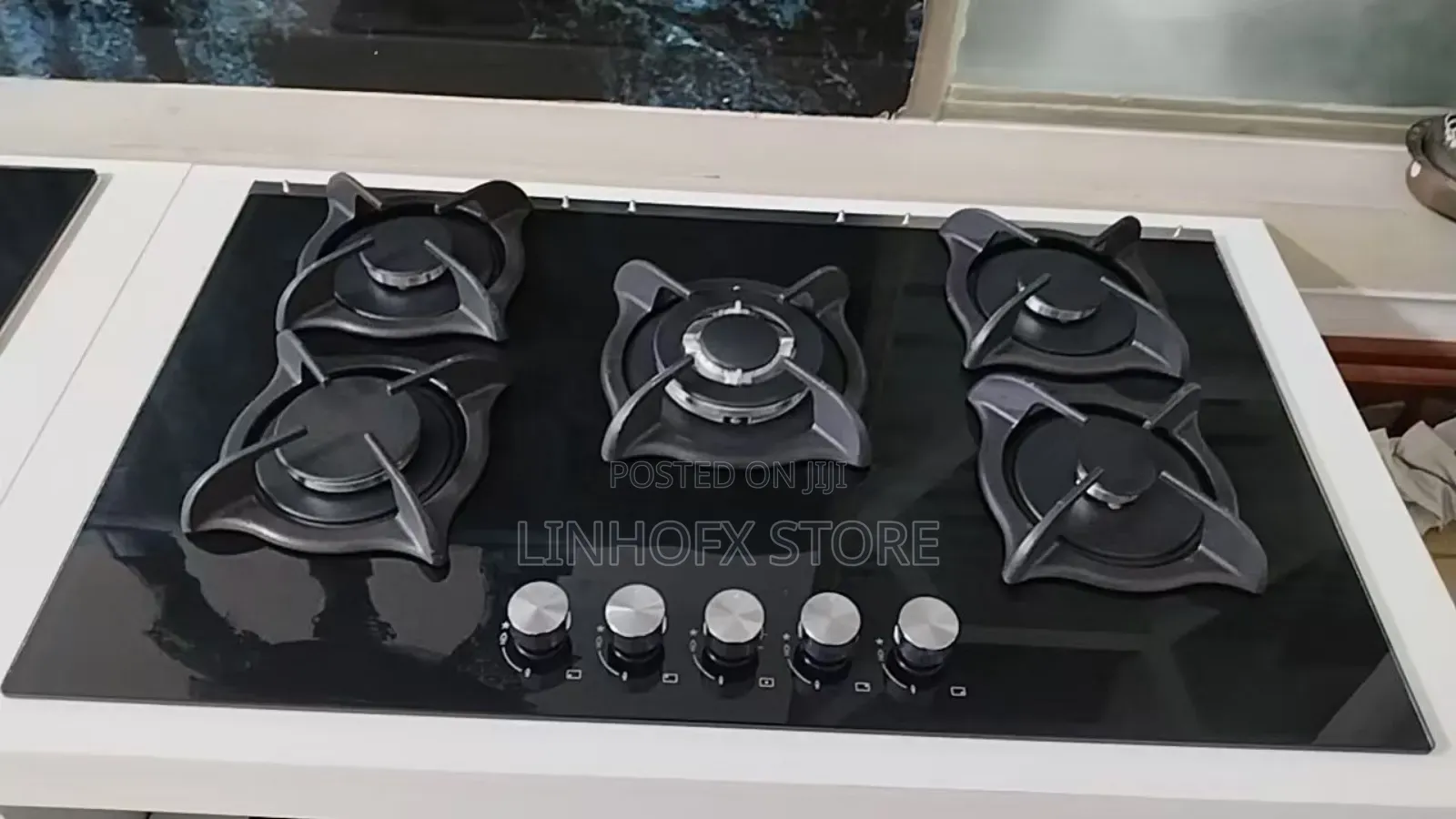 High Premium 5 Burner Inbuilt Glass Table Top Gas