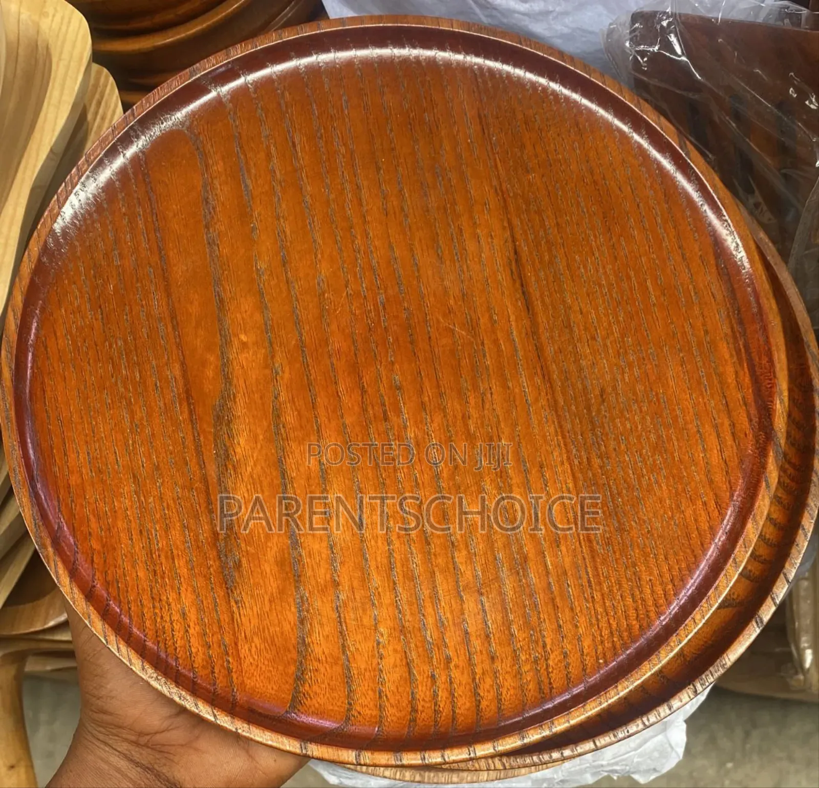 Round Shape Artistic Wooden Plate for Home and Kitchen Round Wood Tray