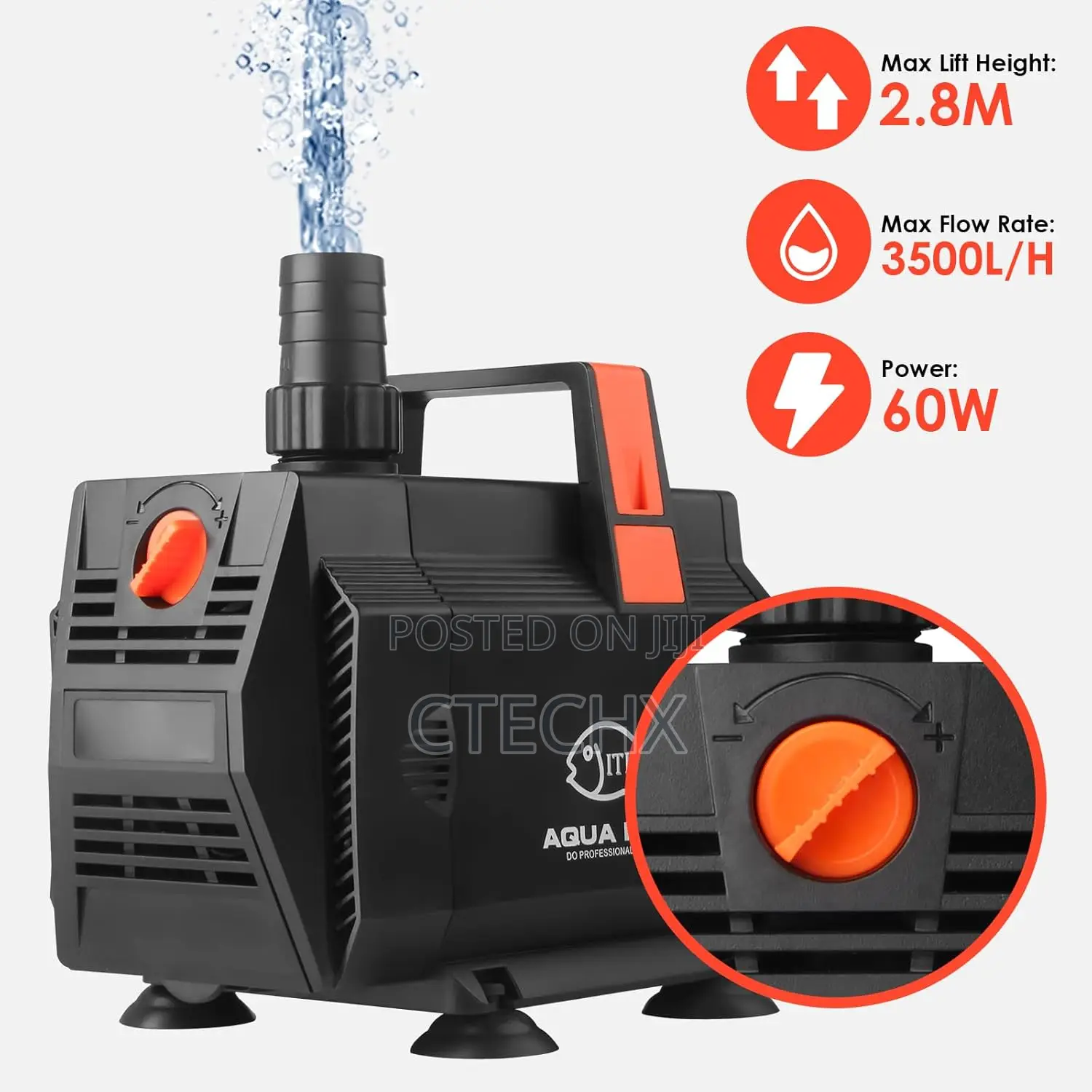Submersible Water Pump for Pond , 60w 3500l/H Water Fountain Pump
