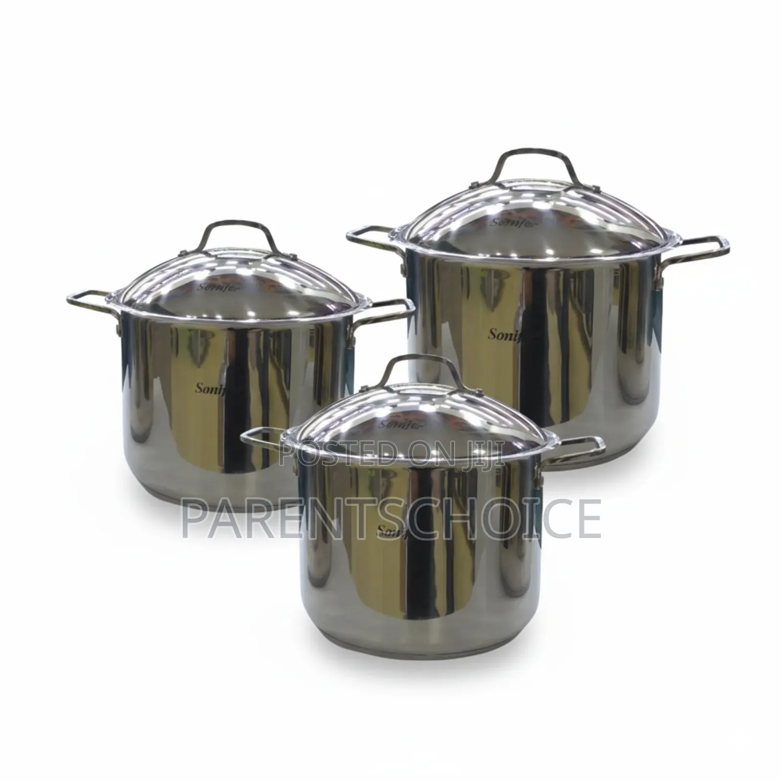 Sonifer Sf1147 Stainless Steel Stock Pot 3 Set.11.1l,13.5l and 16.2l
