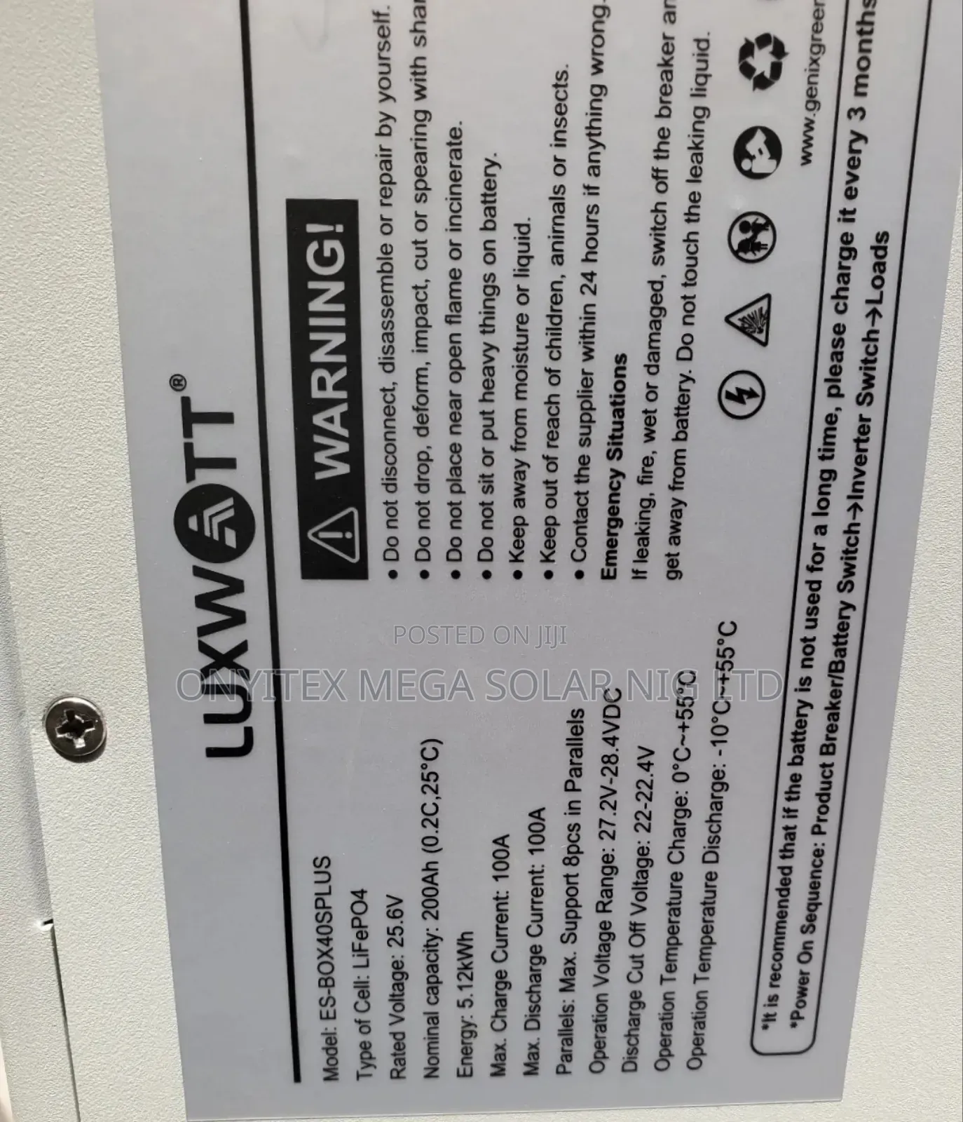Luxwatt Lithium Ion Battery 5kwh 24v With Warranty