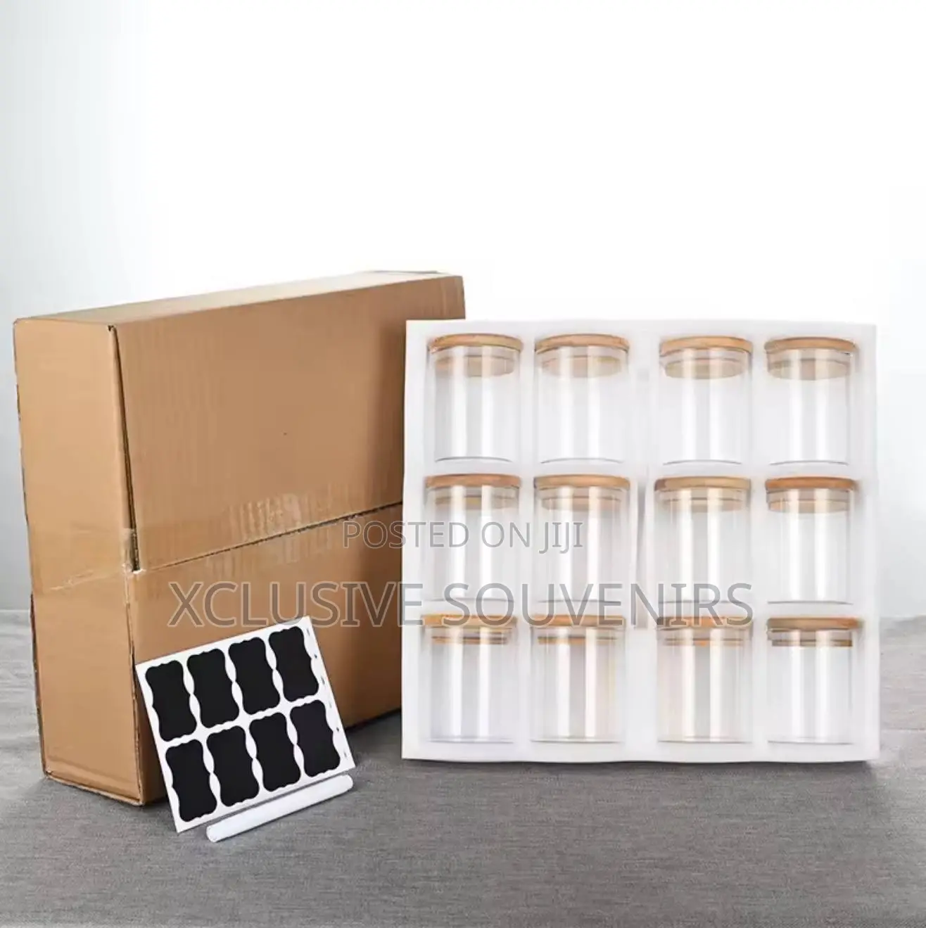 12pcs Heat Resistance Bamboo Cover Sealed Glass Jars Heat