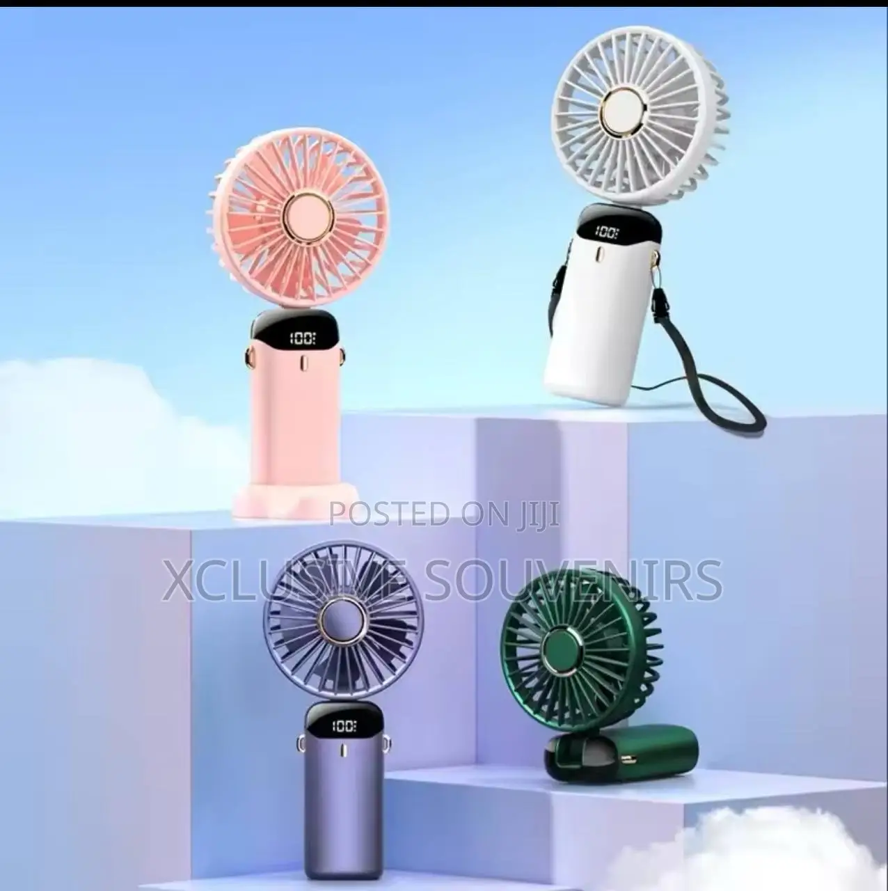 Portable Handheld Mini Fan 3000mah Foldable Neck Hanging Fans 5 Speed