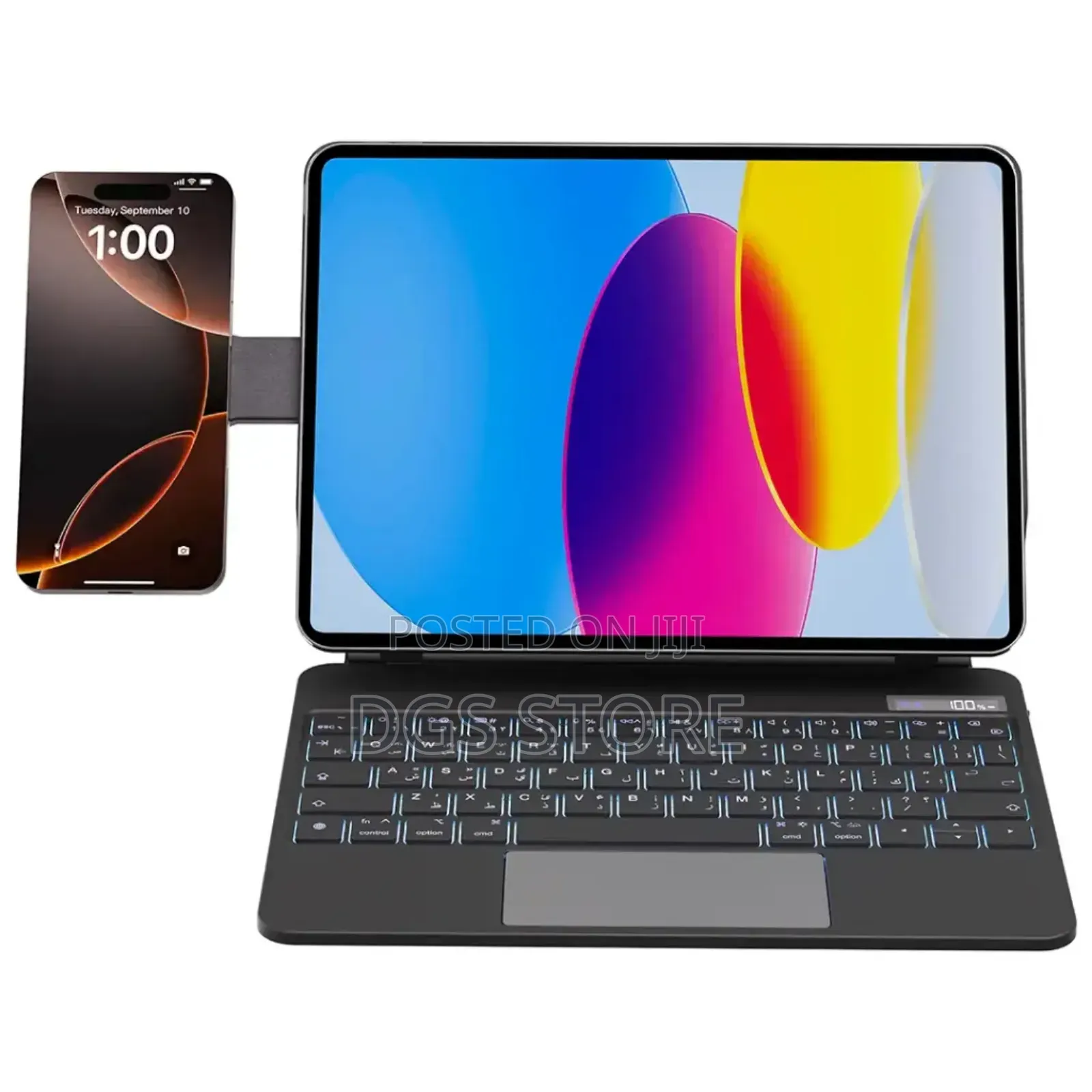 Powerology Wireless Keyboard Case With Magsafe Phone Holder Foripad 10