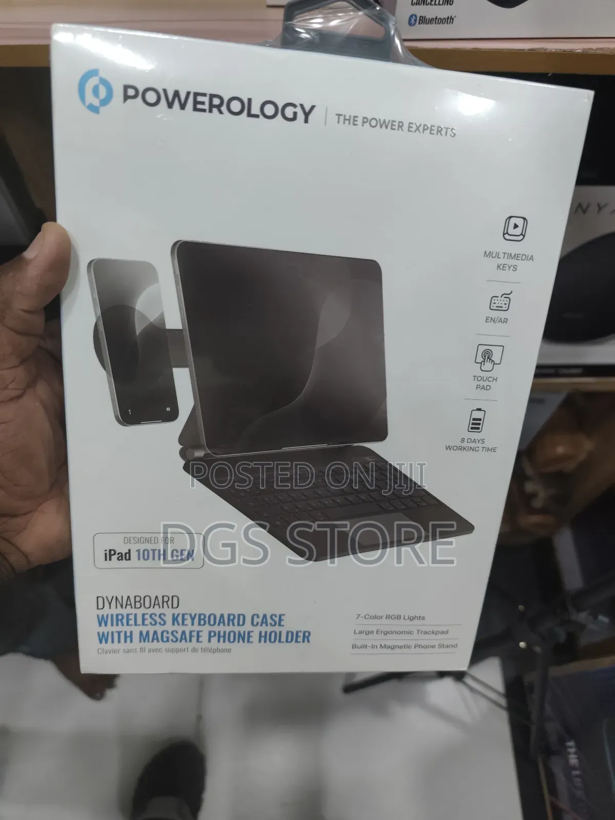 Powerology Wireless Keyboard Case With Magsafe Phone Holder Foripad 10