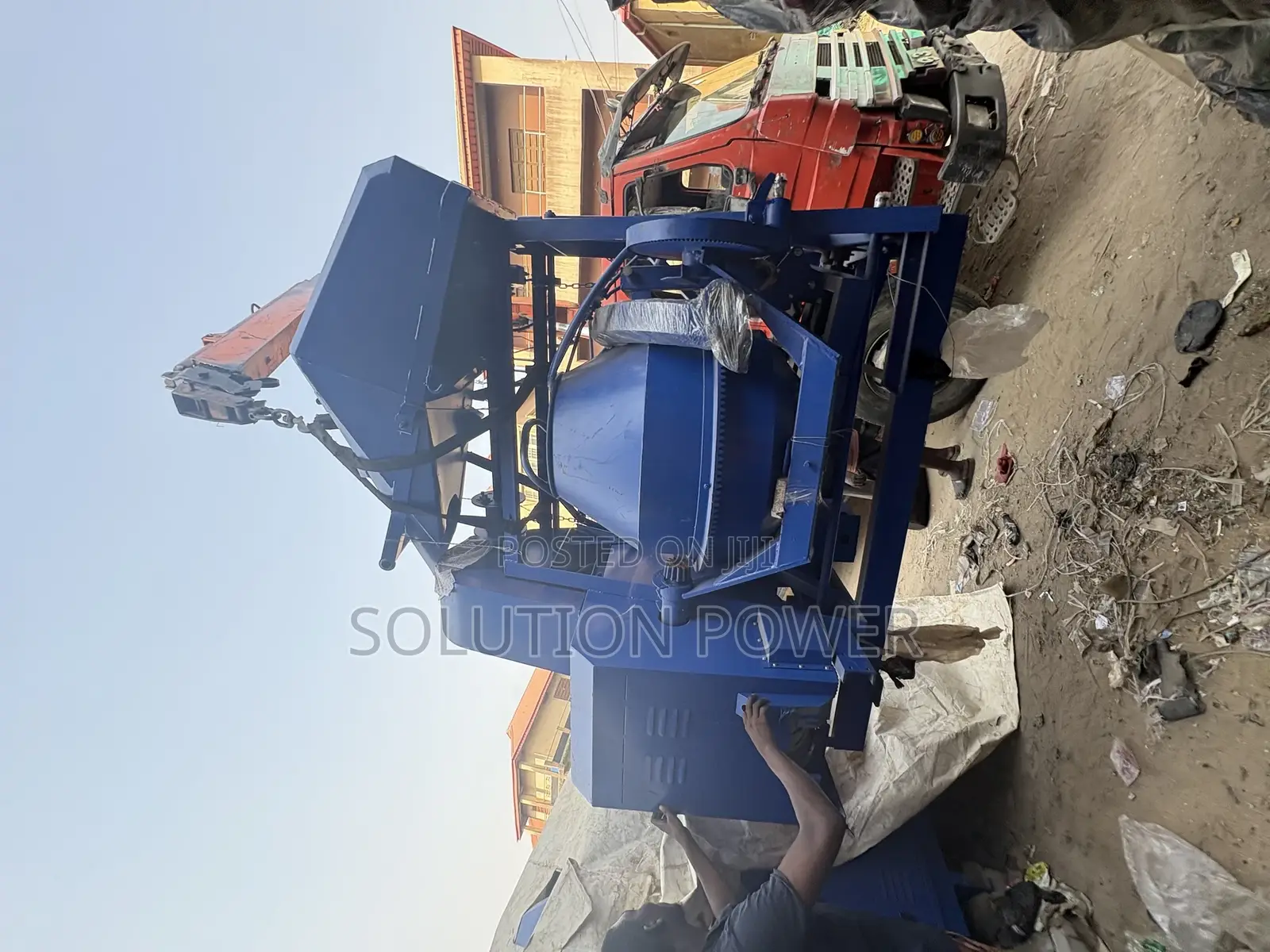Concrete Mixer With Hoist With Wheel Barrow