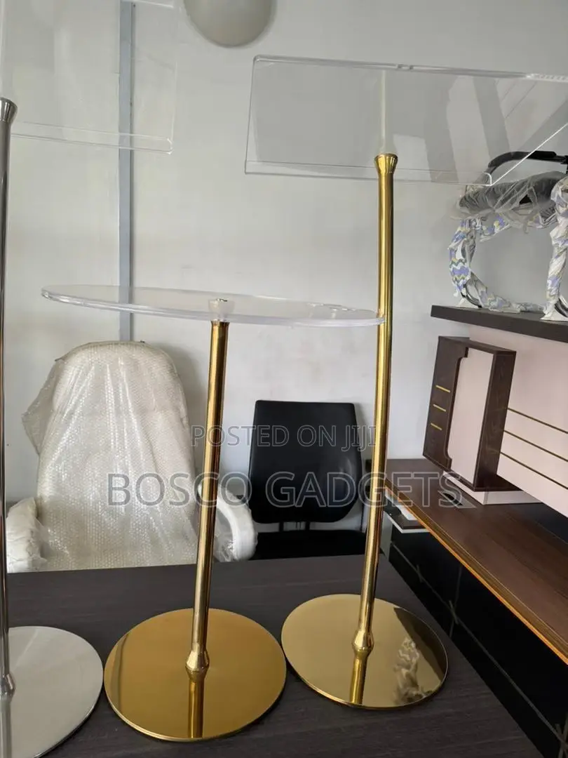 Luxury Acrylic Podium With Gold Base – Elegant, Modern Design.