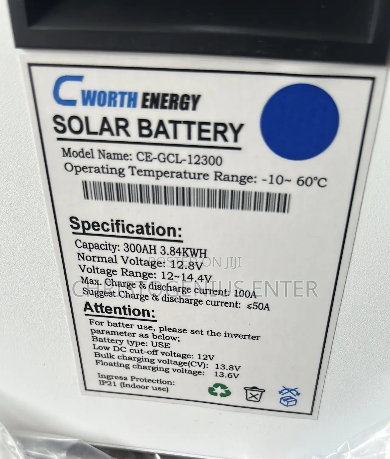 Lithium Batteries Cworth 3.8kwh 300ah