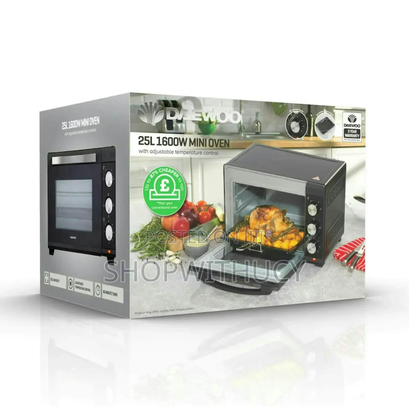 Daewoo 1600w 25l Electric Mini Countertop Oven Grill