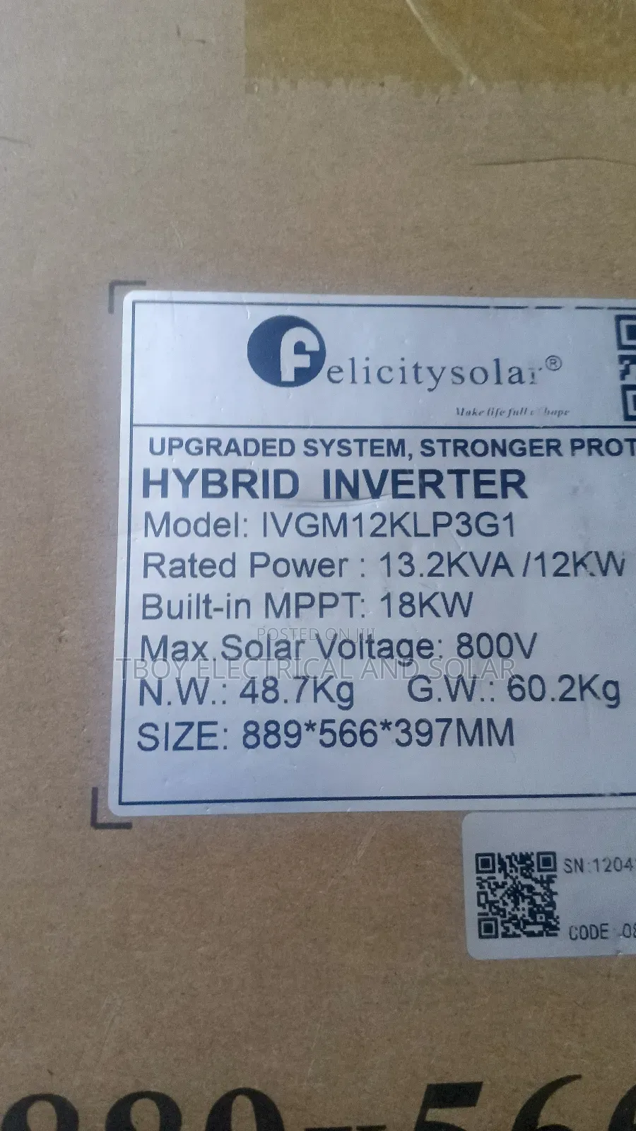 Felicity 12kw 3phase Hybrid Inverter