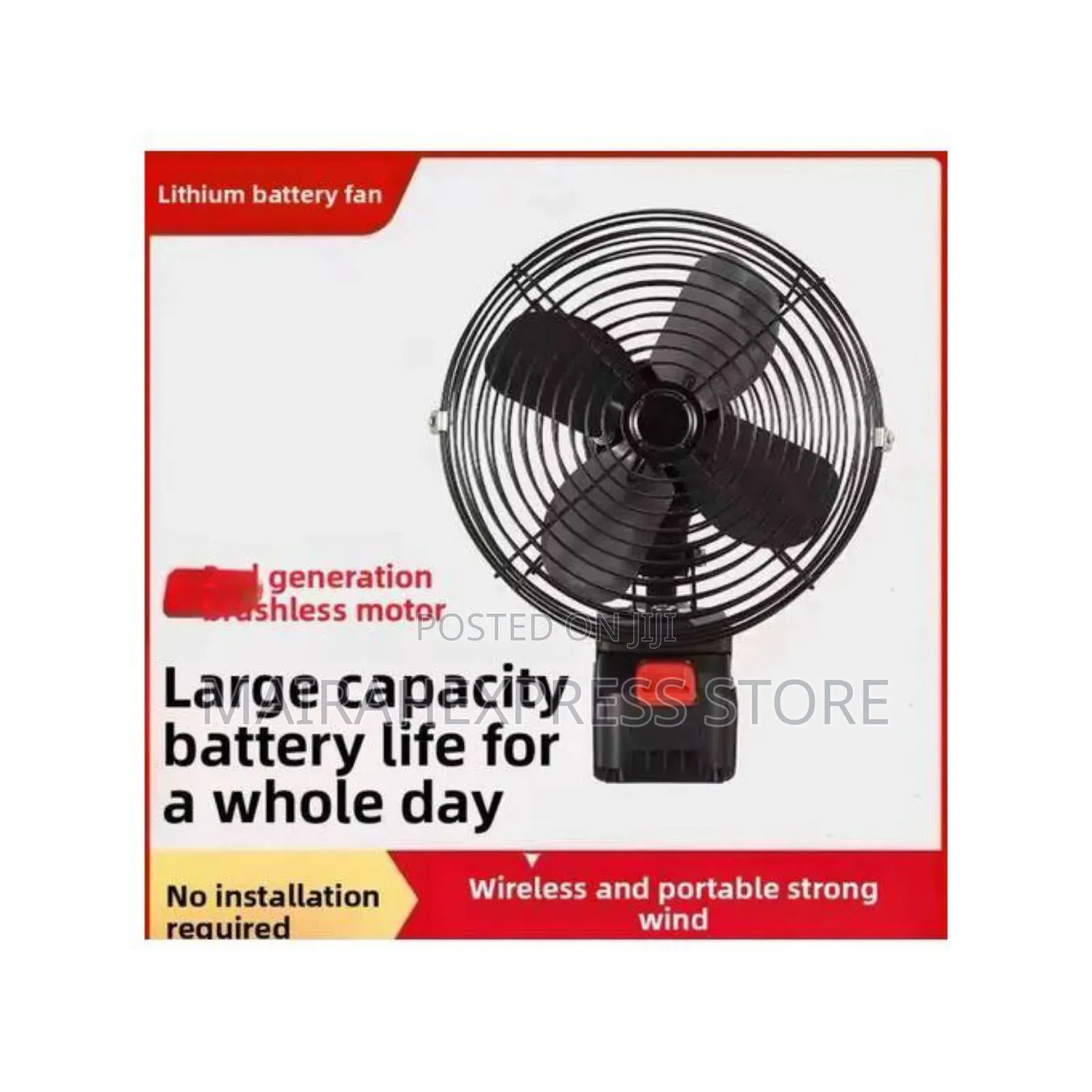 Rechergeable Lithium Battery Fan High Wind Power