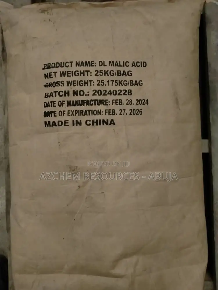 Dl Malic Acid – 25kg Bag (Food Grade)