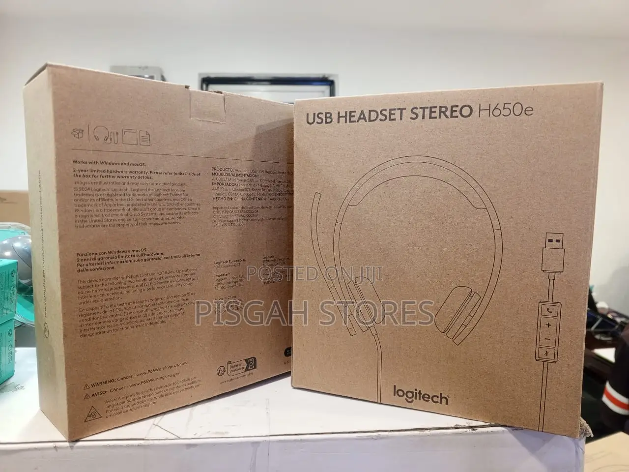 Original Logitech H650e Headset Stereo With Noise Cancelling Mic