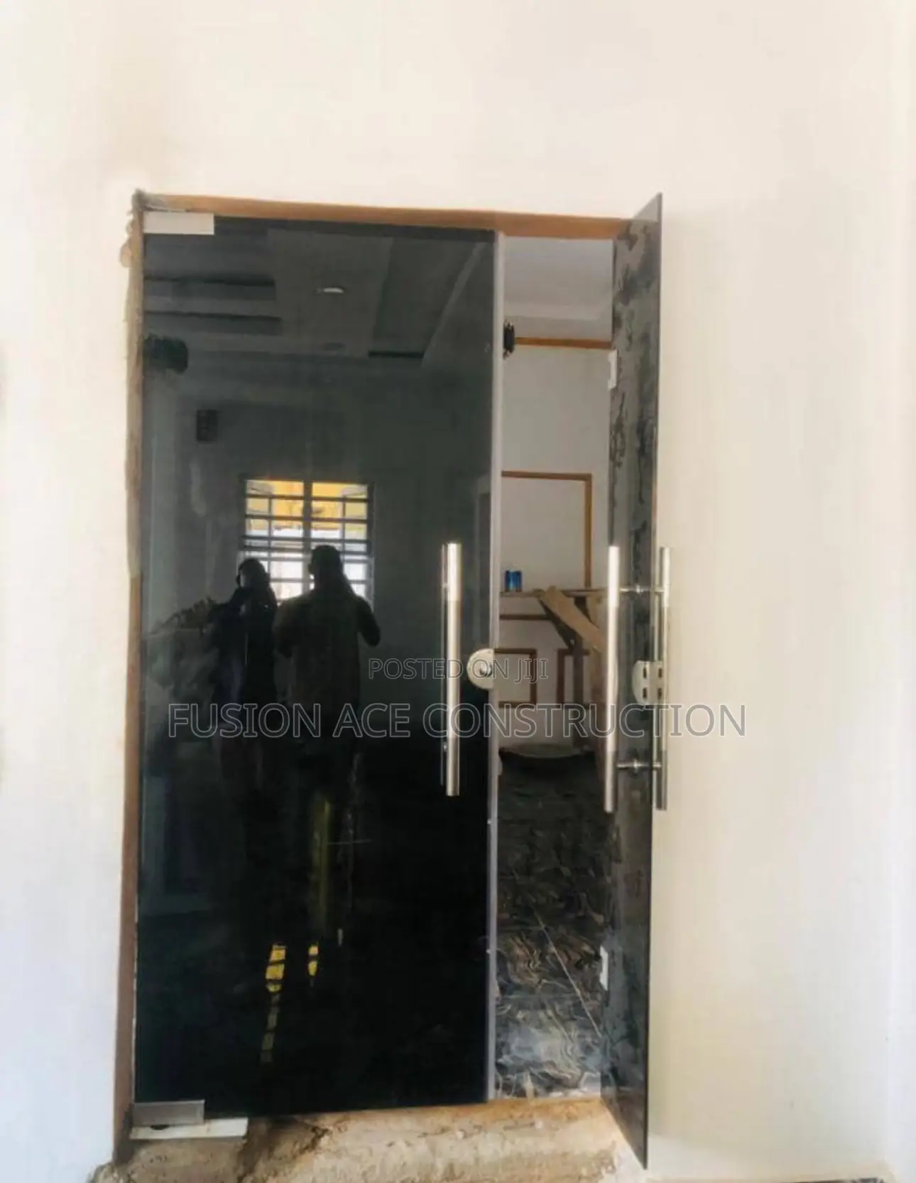 Double Panel Tinted Frameless Glass Door