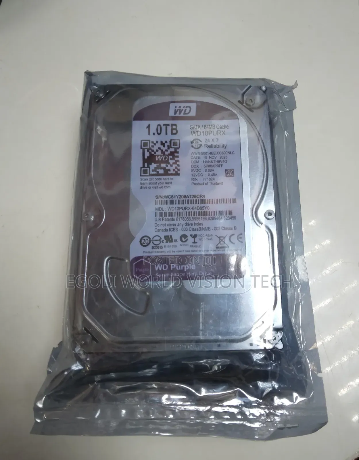 Wd 1tb Purple  Surveillance Hard Drive