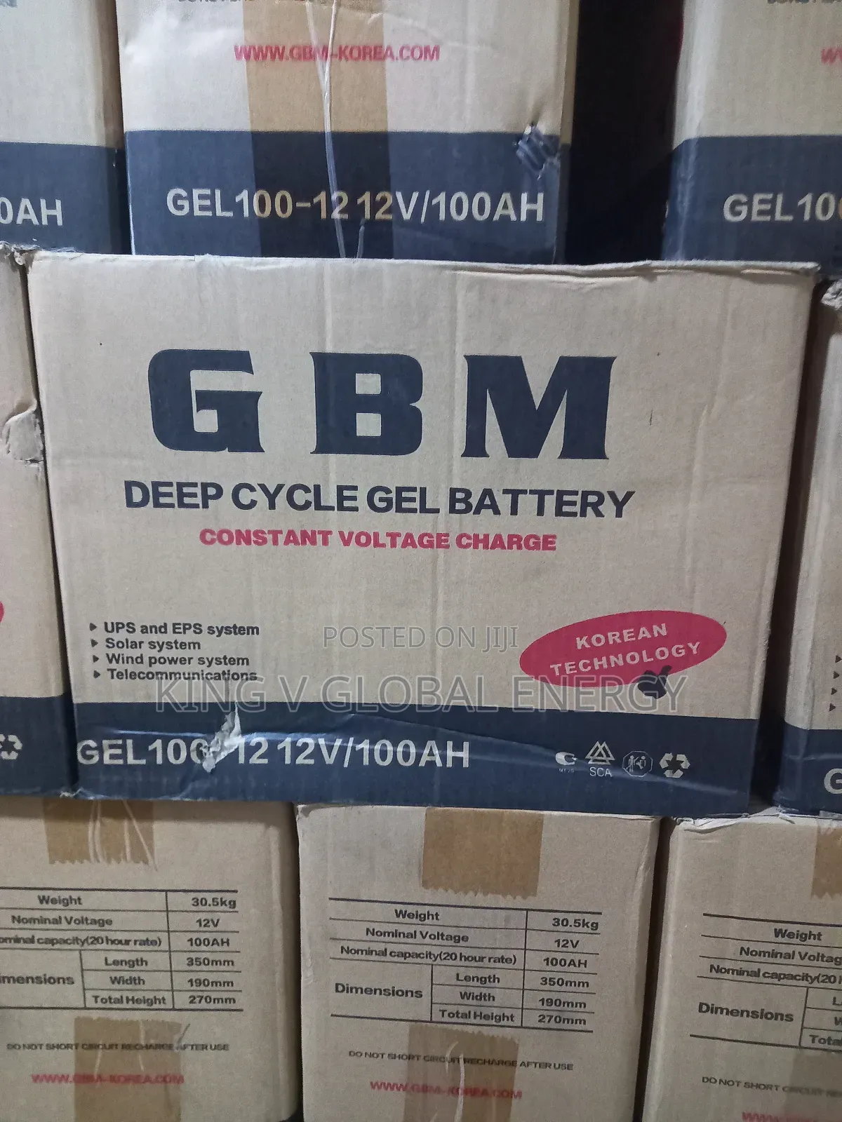 GBM 100ah/12v Deep Cycle Gel Battery