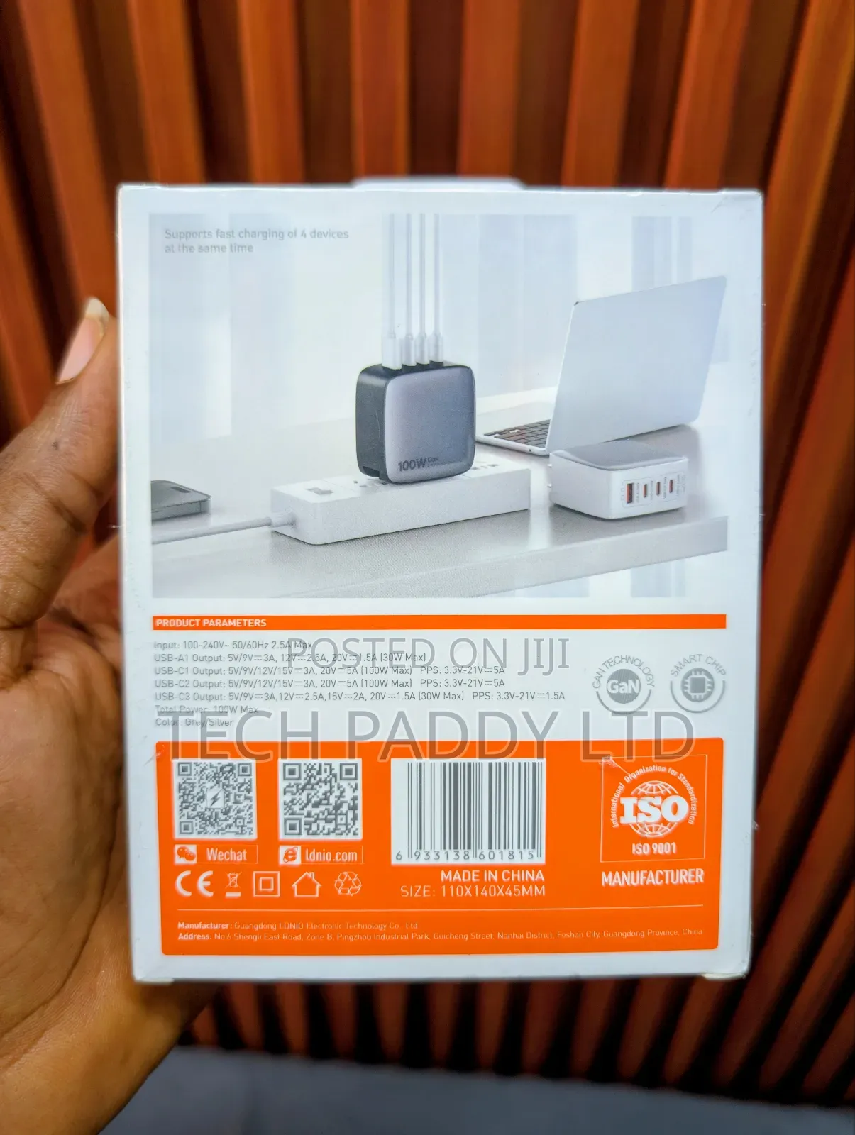Ldnio 100w Gan Supper Fast Charger Q408 for Laptop, Phones and Tablets