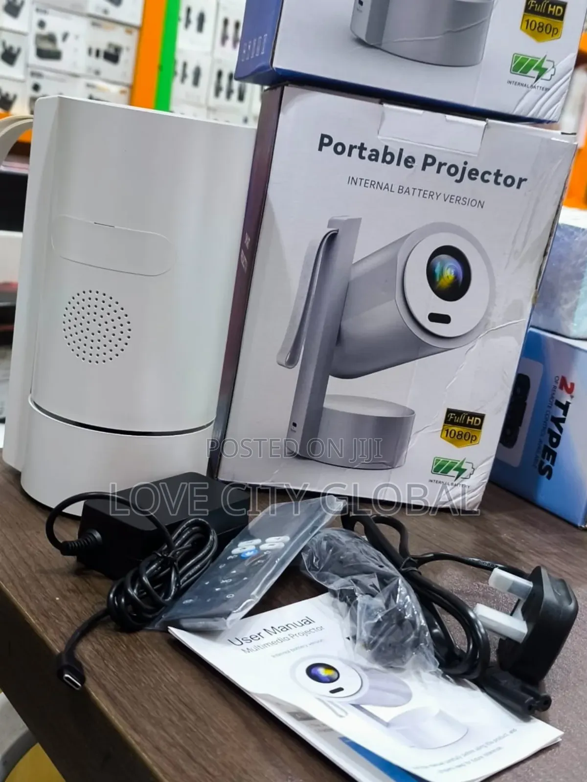 B5 Projector Android 13. 2.4/5g Wifi 6 Bt 4krechargeable 150" Display