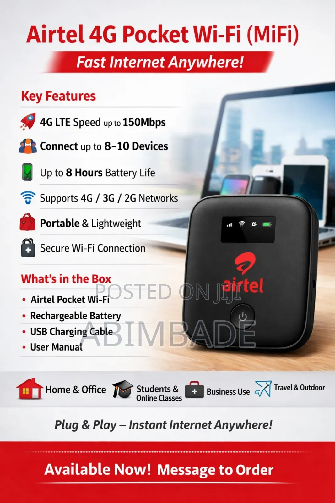Airtel 4g Pocket Wi-Fi (Mifi)