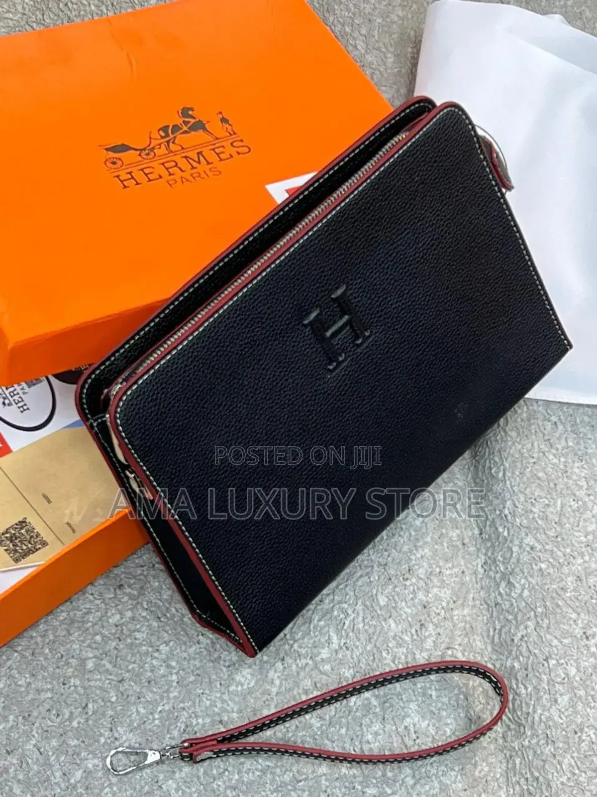 Hermes Quality Leather Men's Luxury Designer Clutch Purse